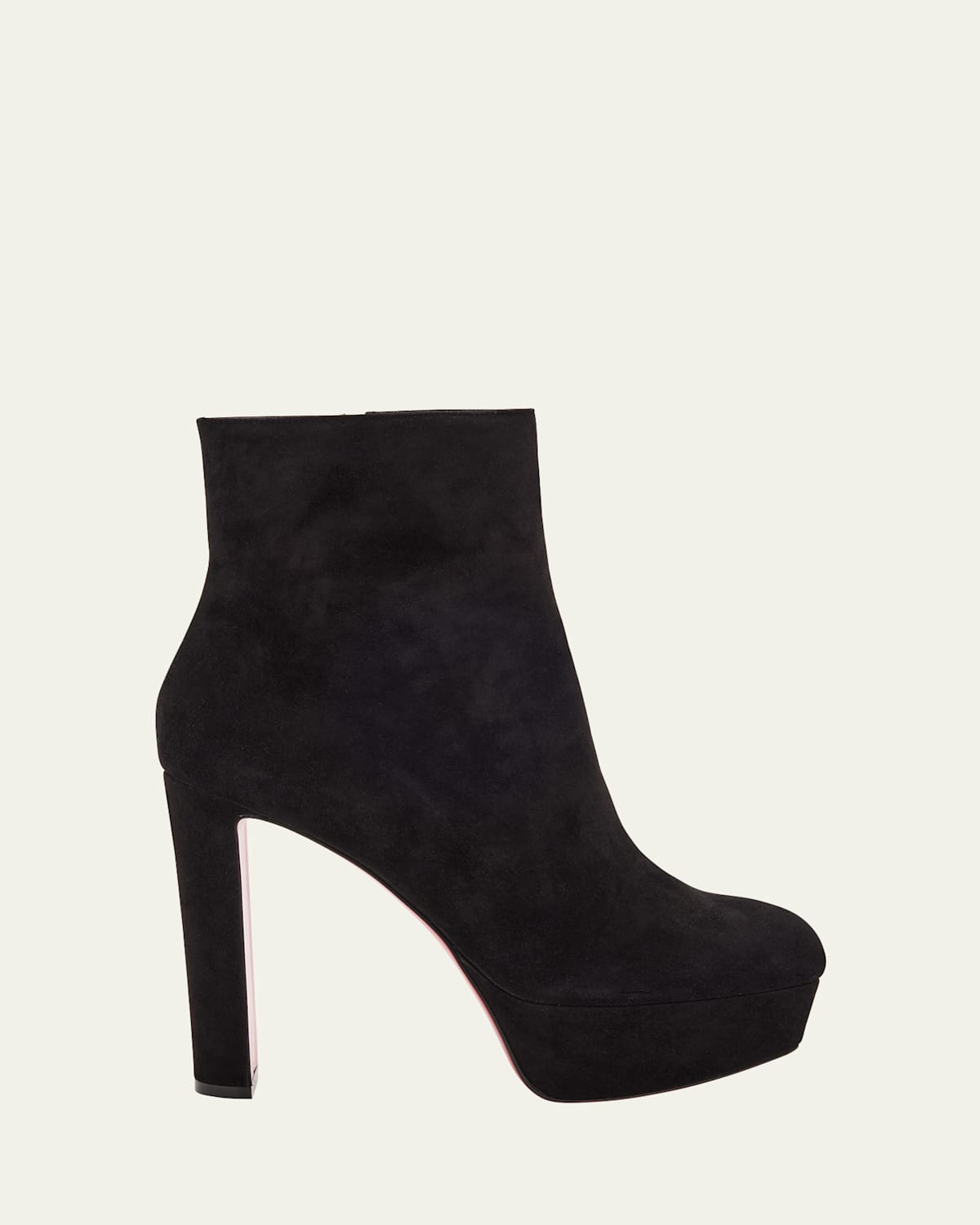 Christian Louboutin Loo Suede Red Sole Ankle Booties In Black