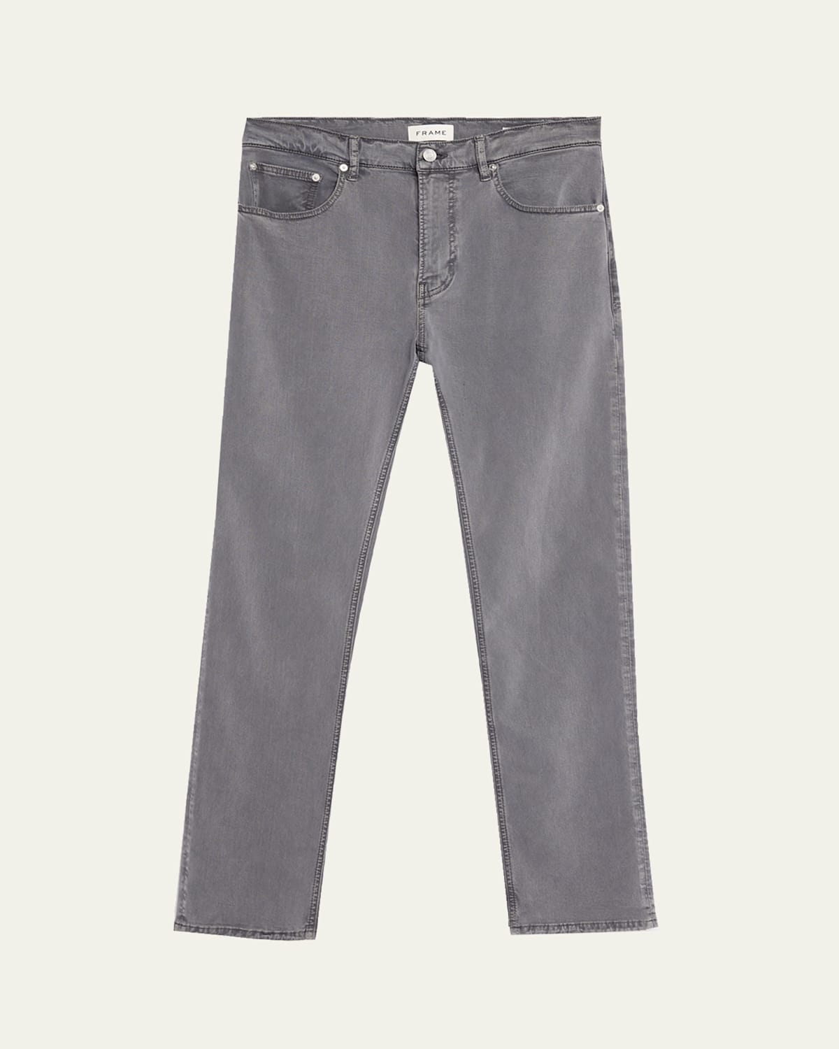 Frame Modern Straight Leg Five-pocket Twill Pants In Gray
