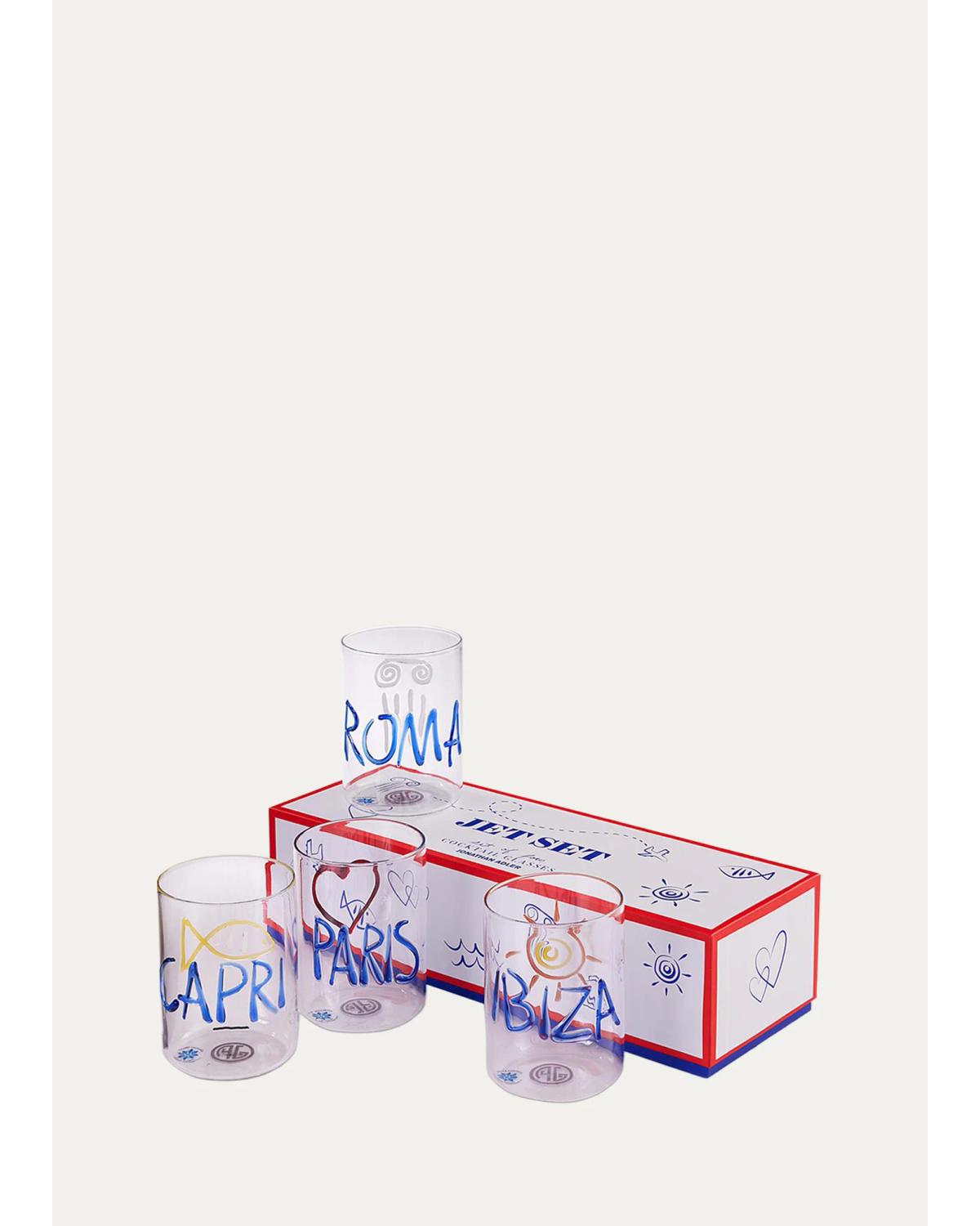 Jonathan Adler Jet Set Cocktail Glasses, Set Of 4 In Multi