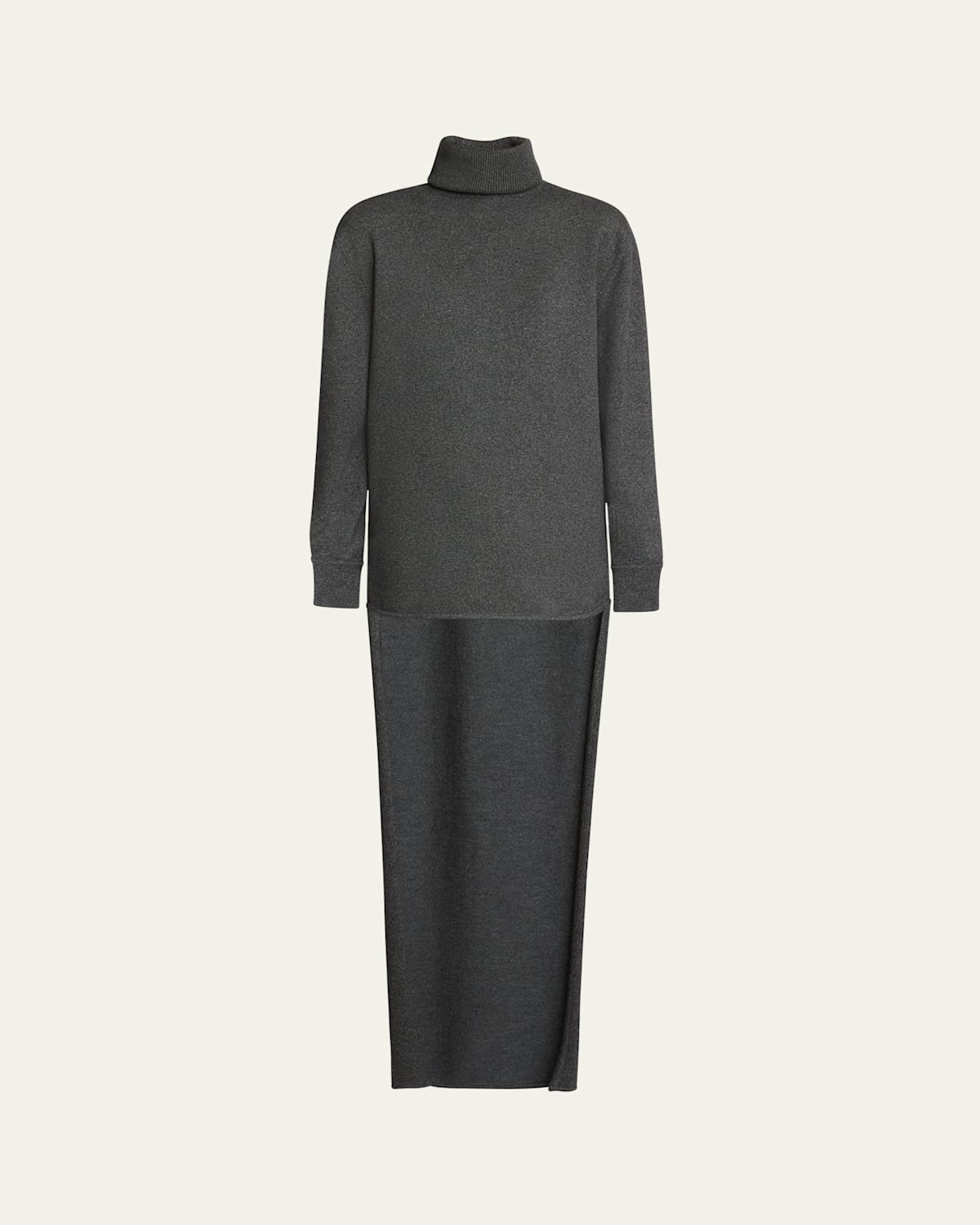 Givenchy Turtleneck Long-back Wool-cashmere Sweater In Charcoal