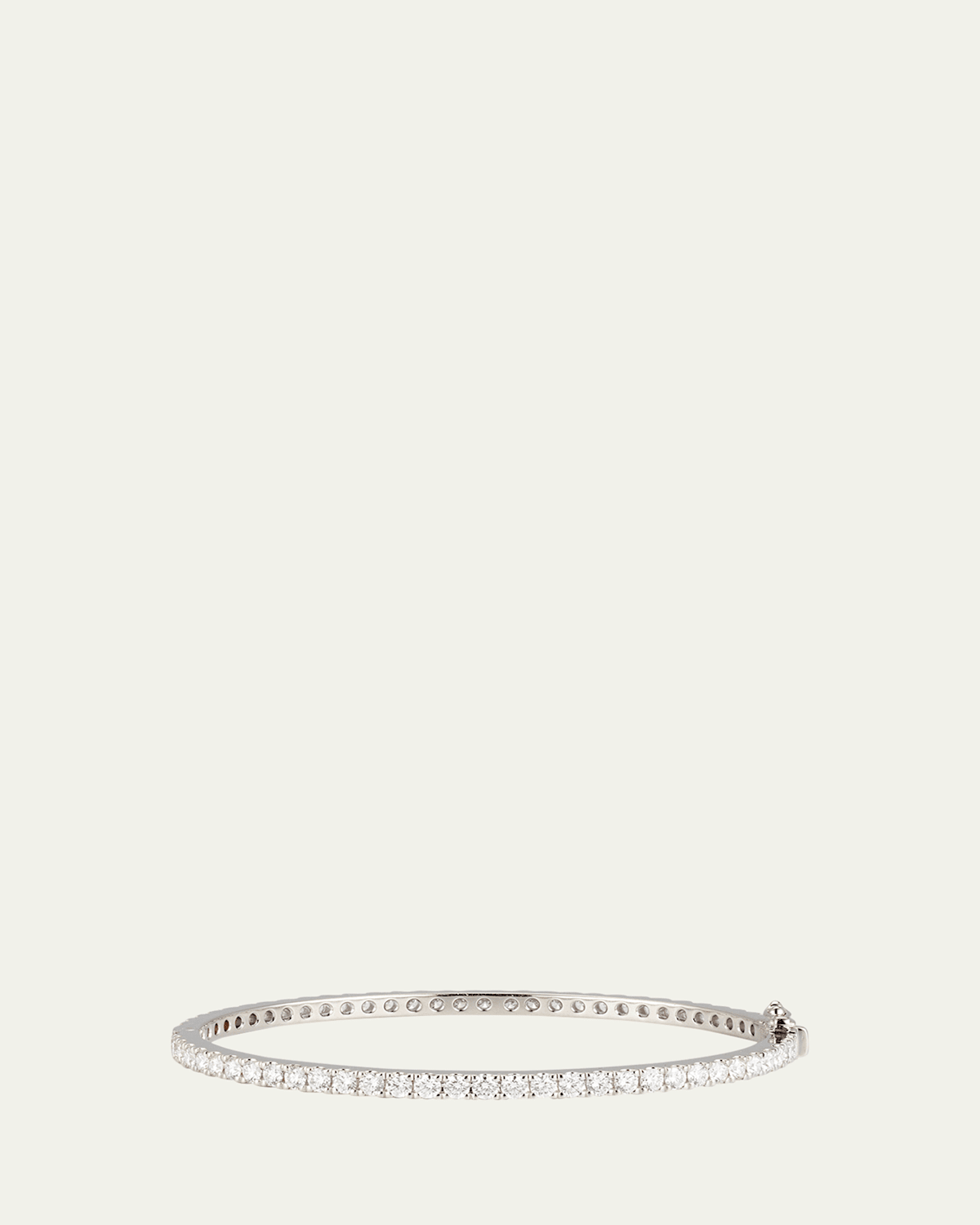 18K White Gold Diamond Bangle, 55x46mm