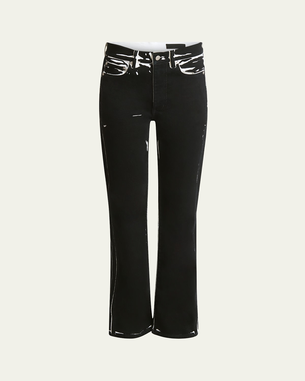 Shop Proenza Schouler Ryman Printed Straight Leg Jeans In Black Multi