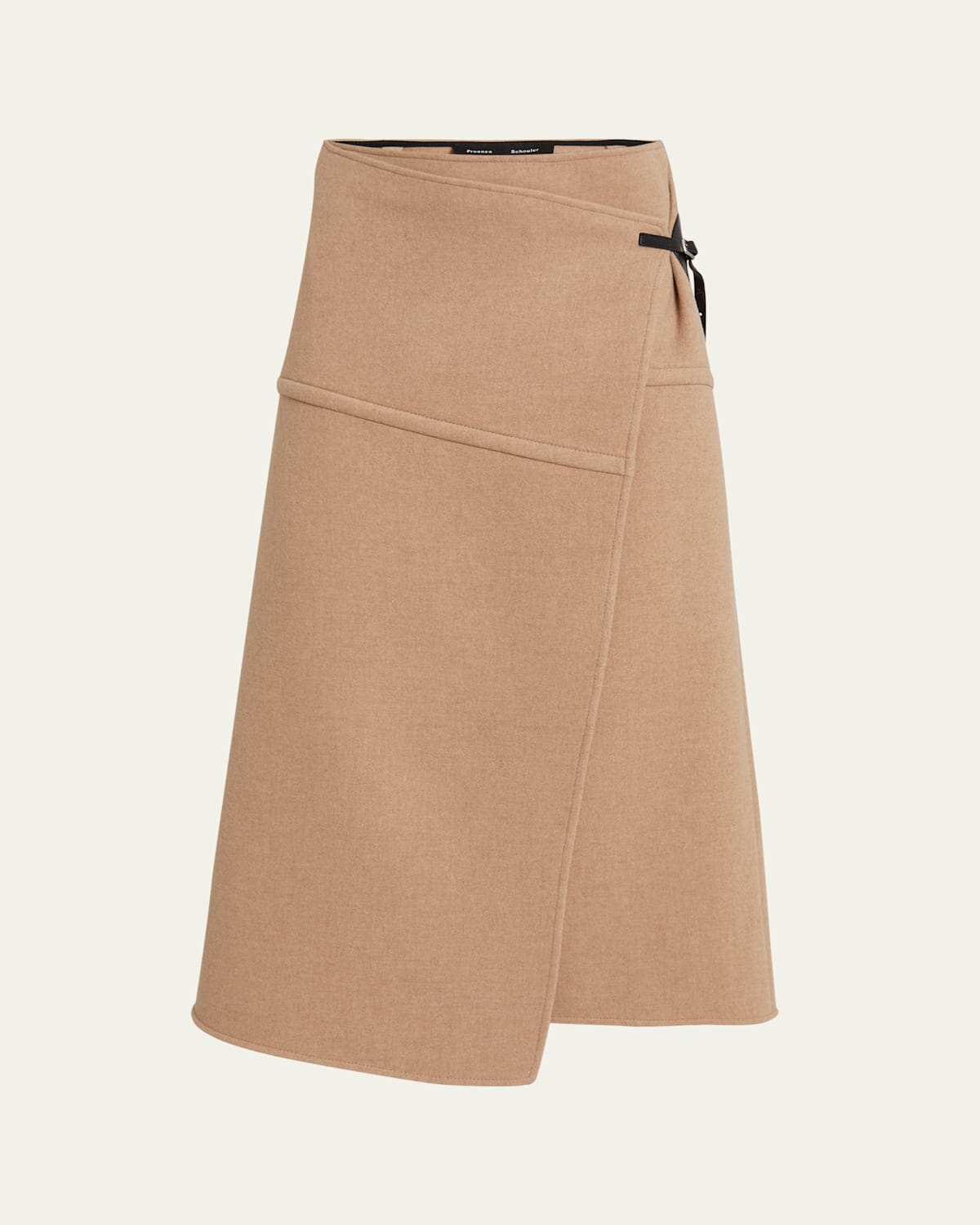 Shop Proenza Schouler Aida Brushed Melange Wool Skirt In Camel Melange