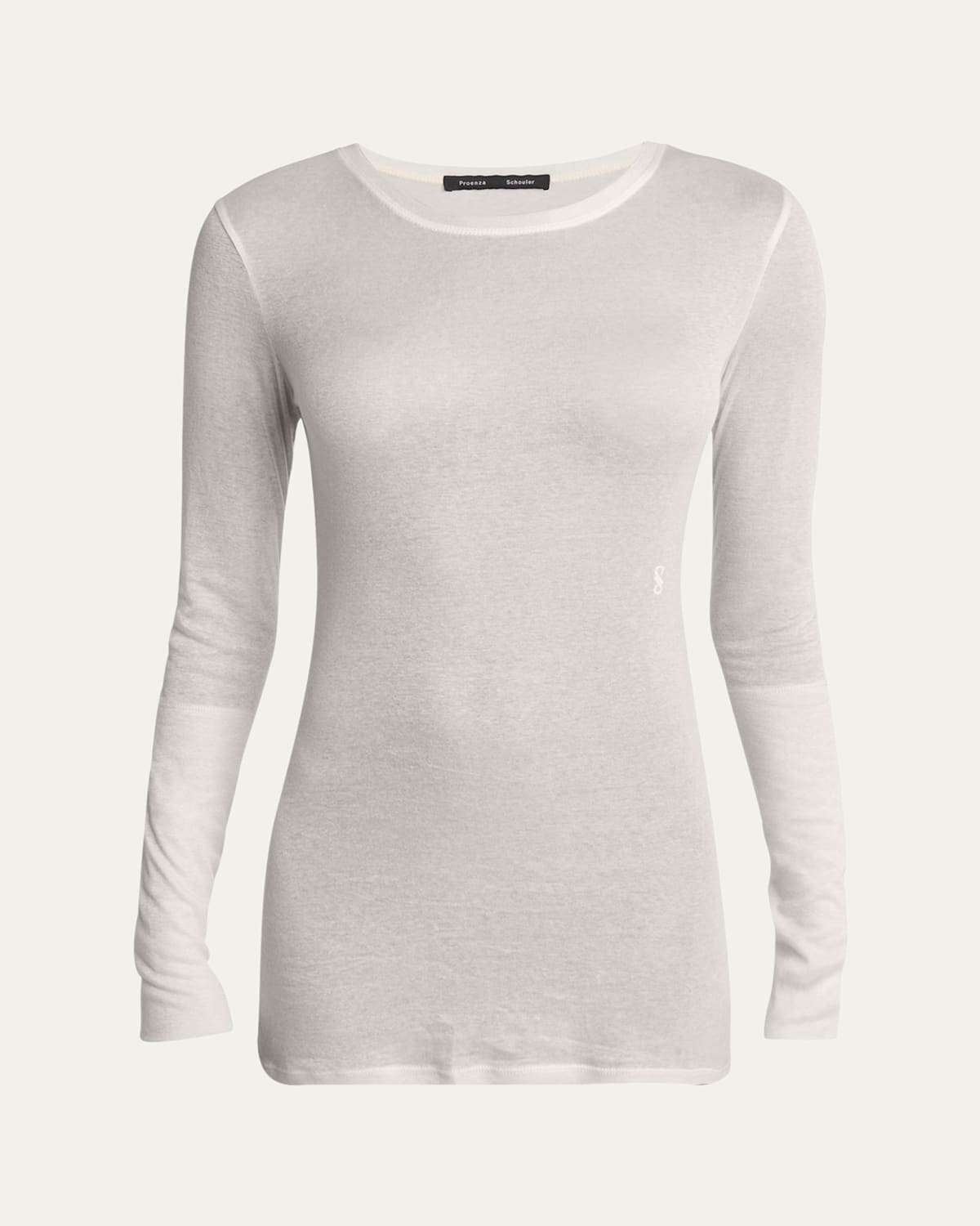 PROENZA SCHOULER KAIYA LONG-SLEEVE SHEER SLUB JERSEY TOP 
