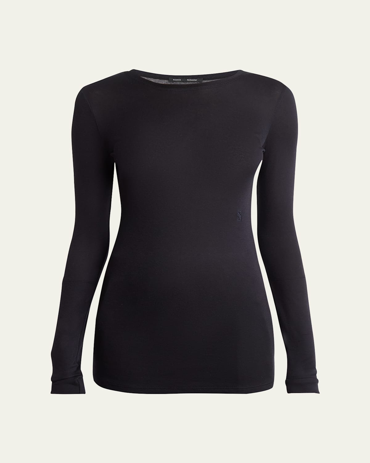 Shop Proenza Schouler Kaiya Long-sleeve Sheer Slub Jersey Top In Midnight