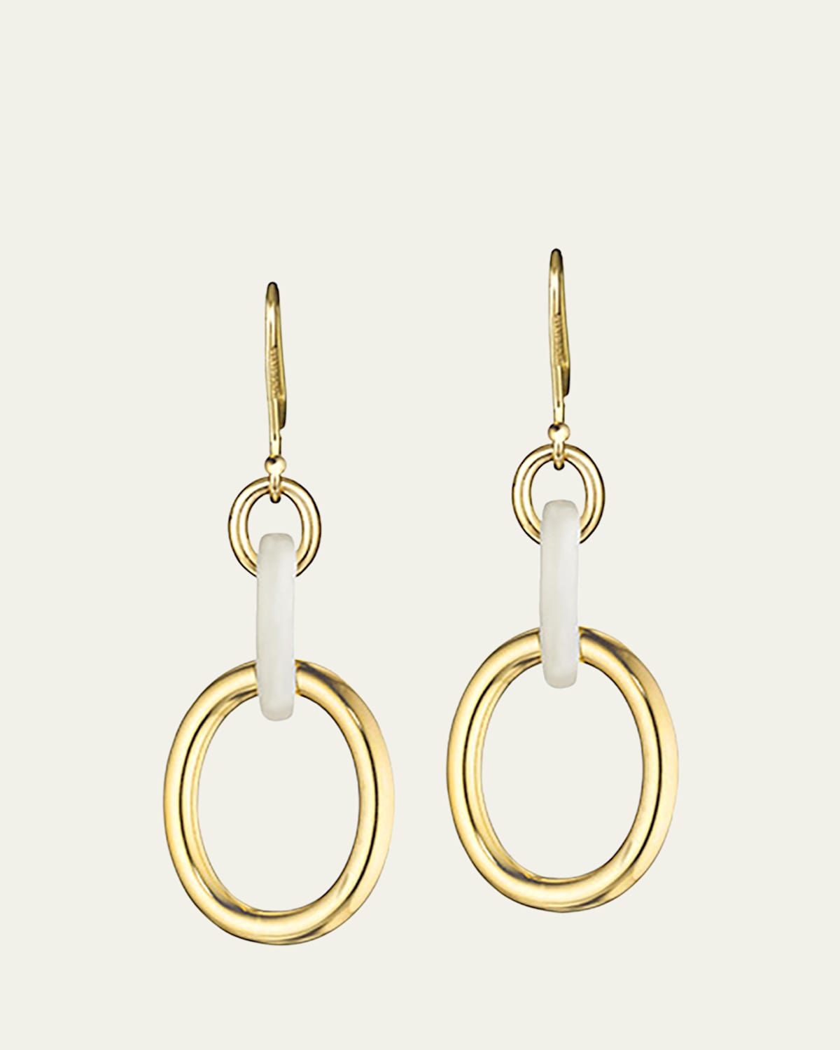 18K Gold Mother of Pearl Drop Earrings