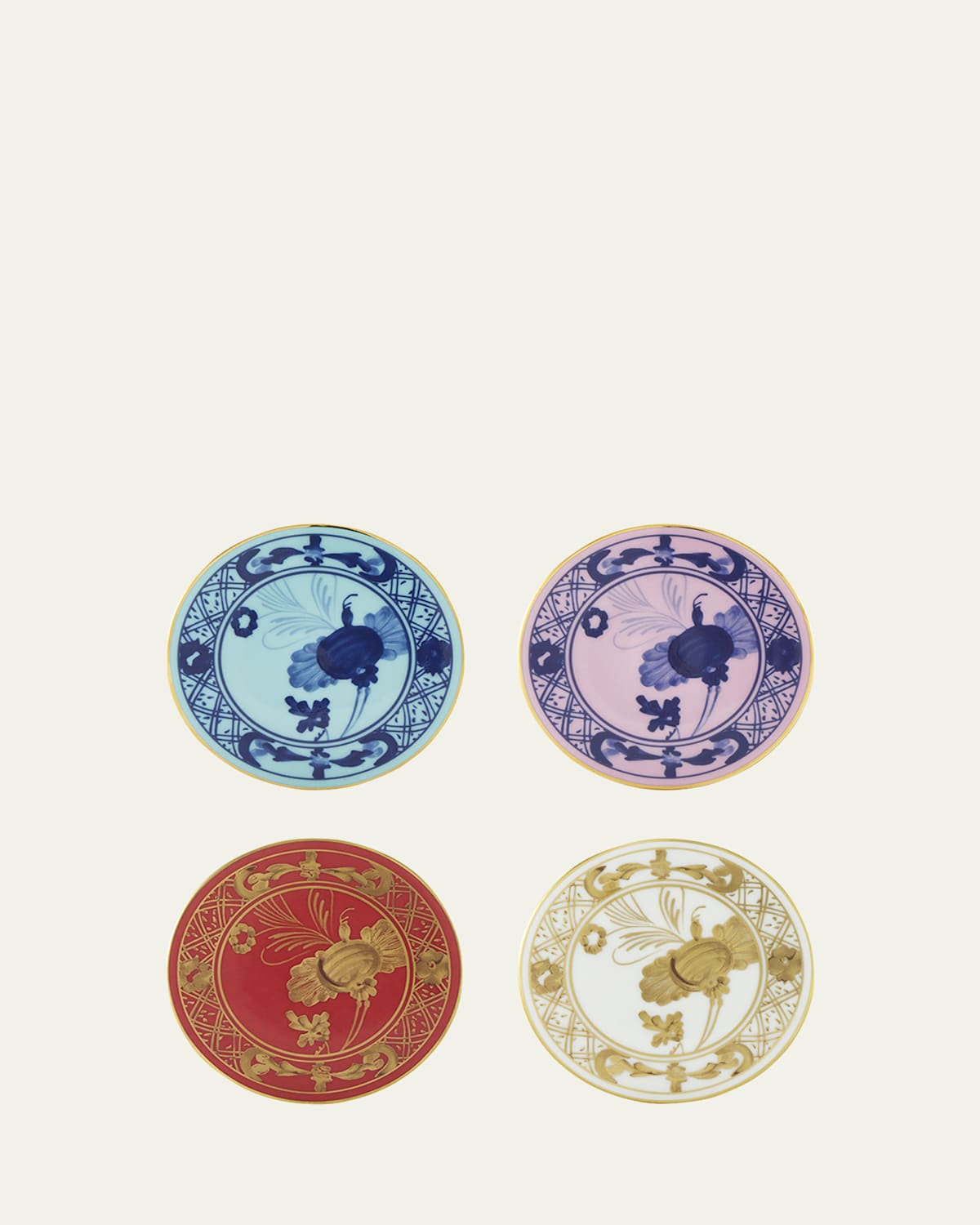 Ginori 1735 Oriente Italiano Assorted Coasters, Set Of 4 In Oriente Italiano Assorted
