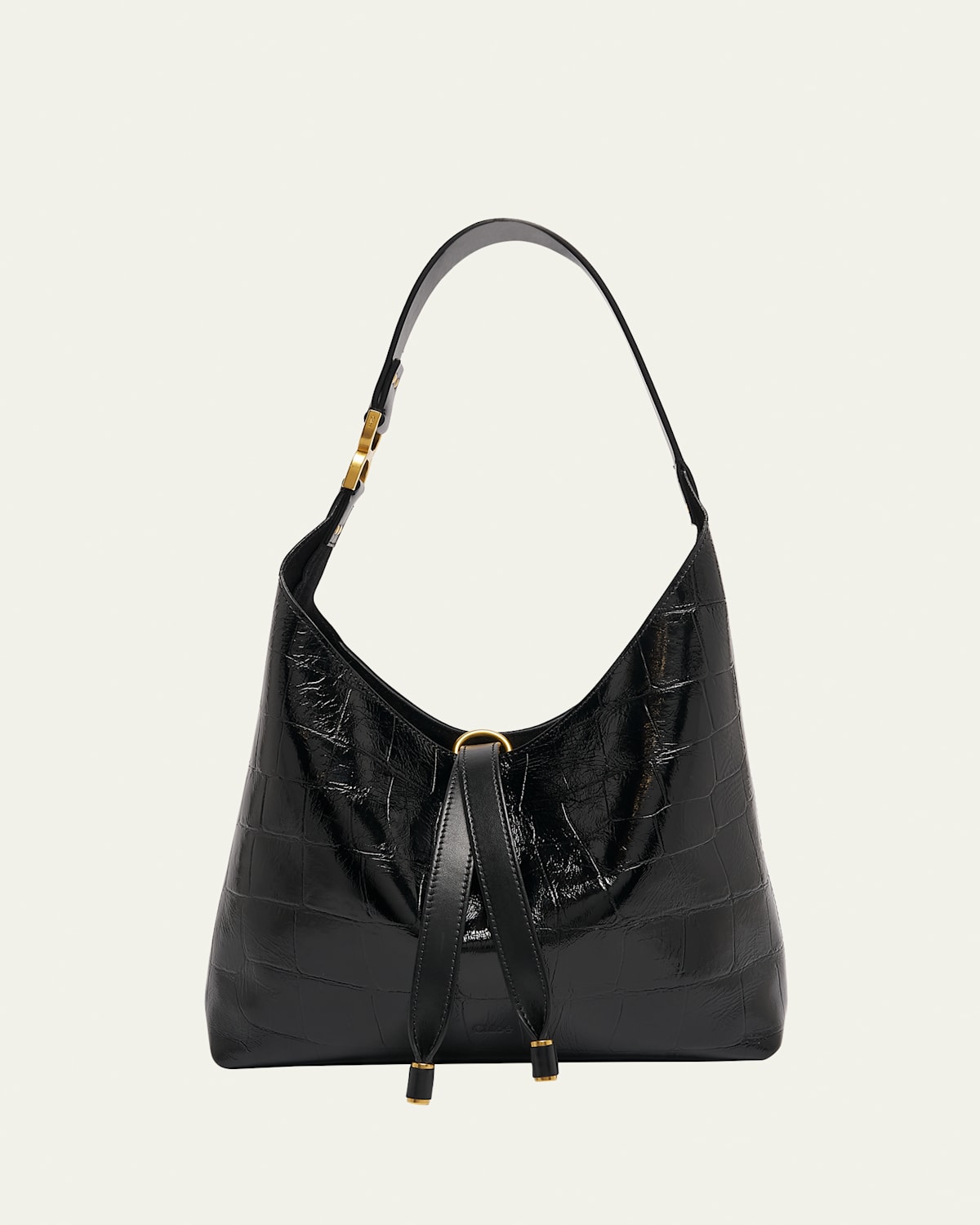 CHLOÉ MARCIE SMALL HOBO BAG IN CROC-EMBOSSED LEATHER 