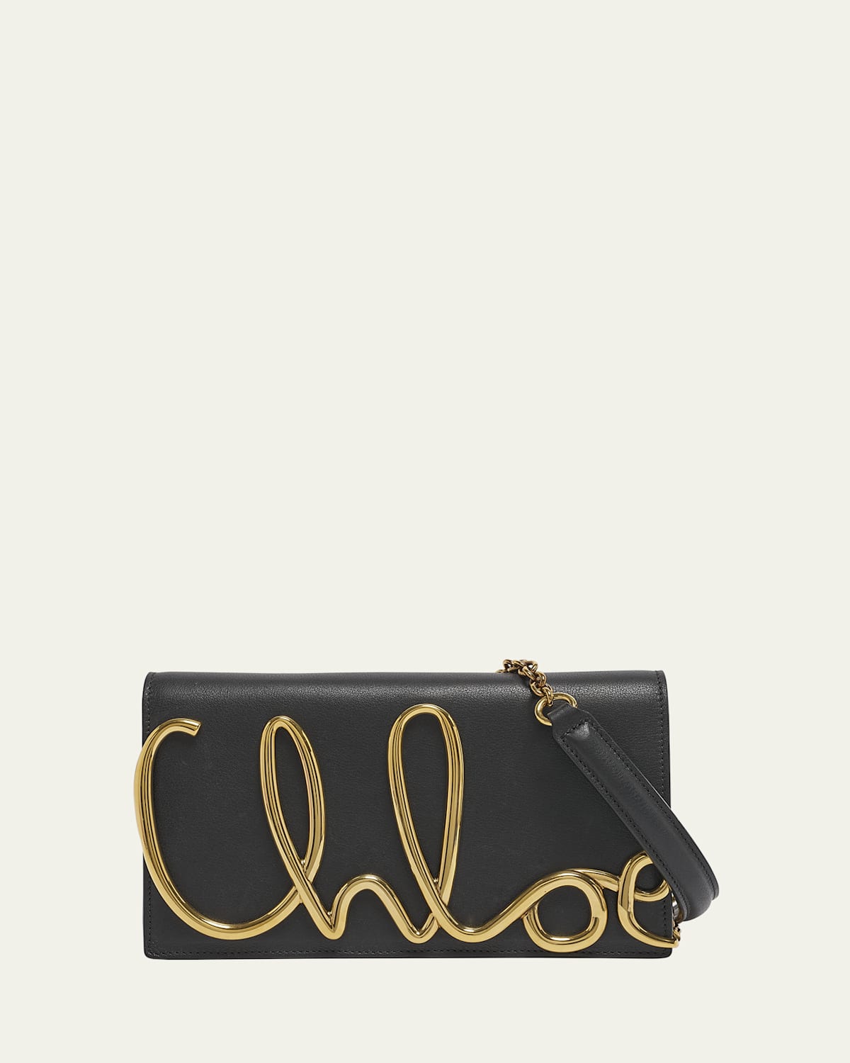 Metal Logo Crossbody Bag in Smooth Calfskin