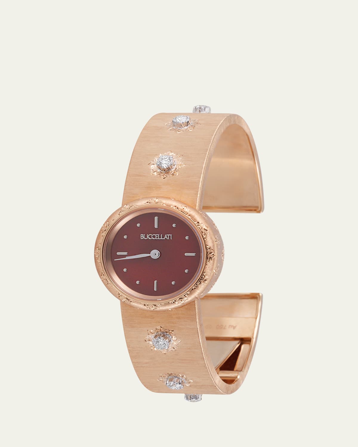 Macri 18K Yellow Gold Diamond and Agate Watch