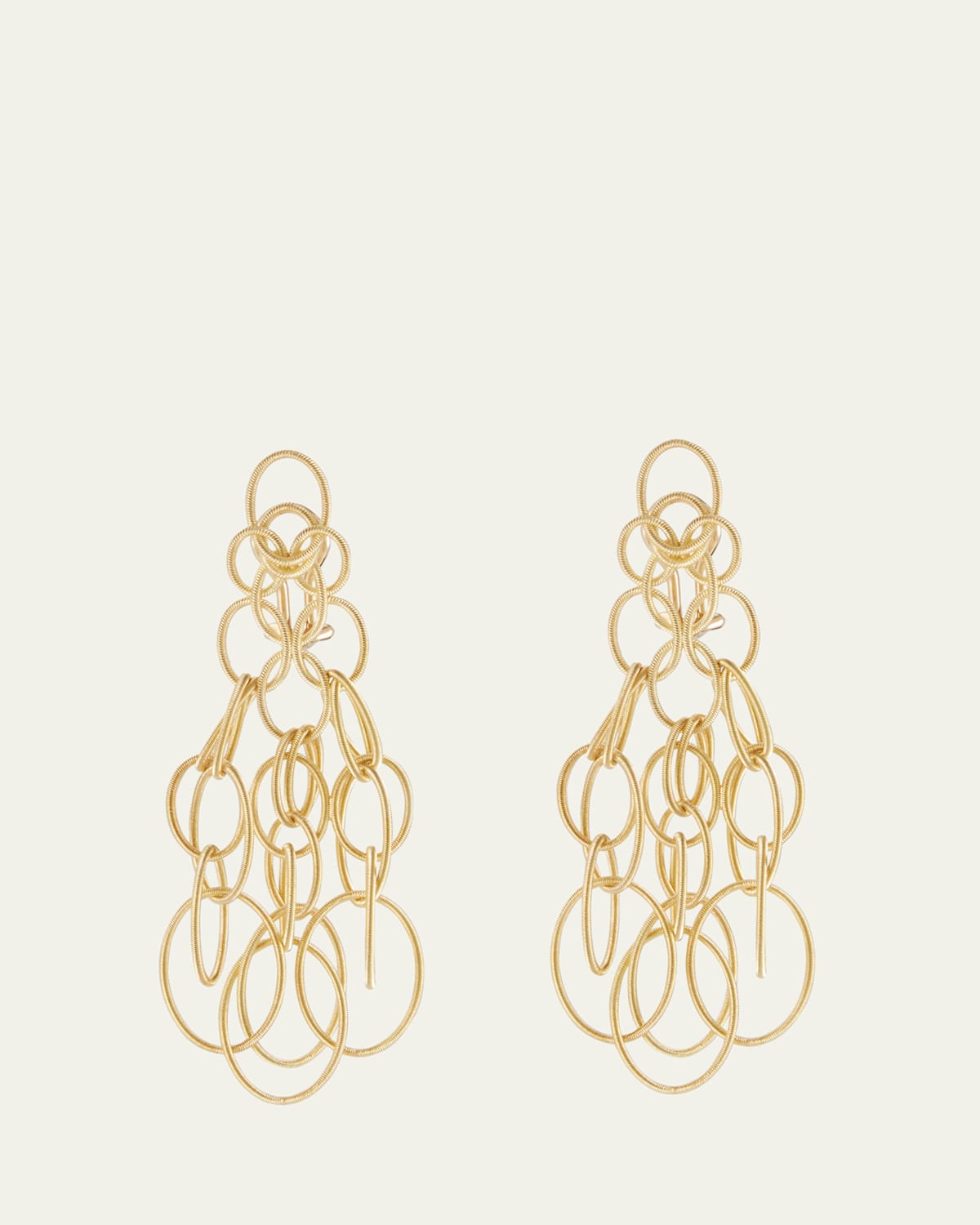 Hawaii 18K Yellow Gold Oval Link Pendant Earrings