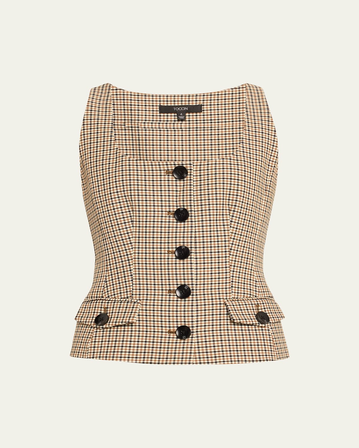 Georgia Plaid Scoop-Neck Vest