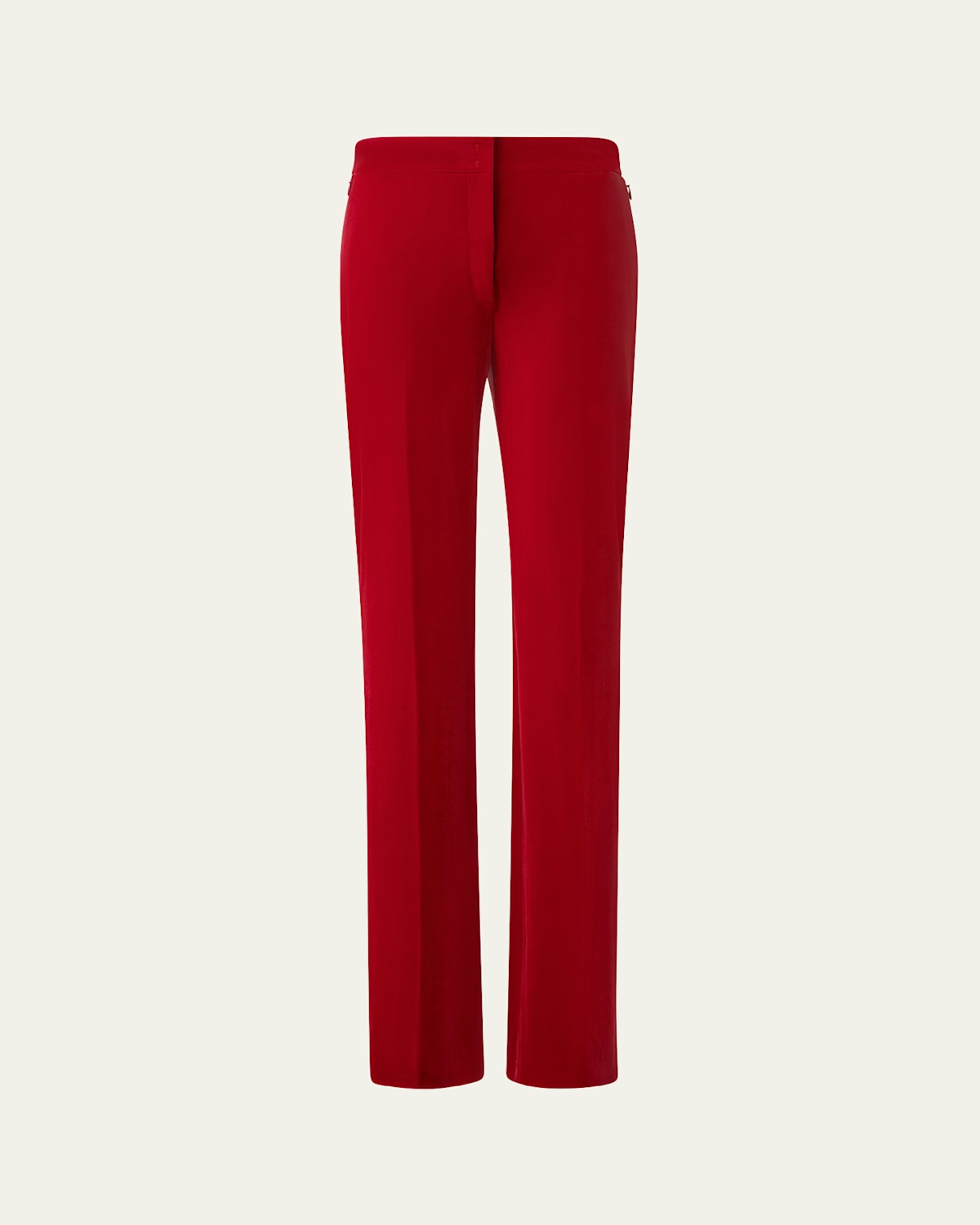Akris Carl Velvet Straight Leg Pants In Ruby