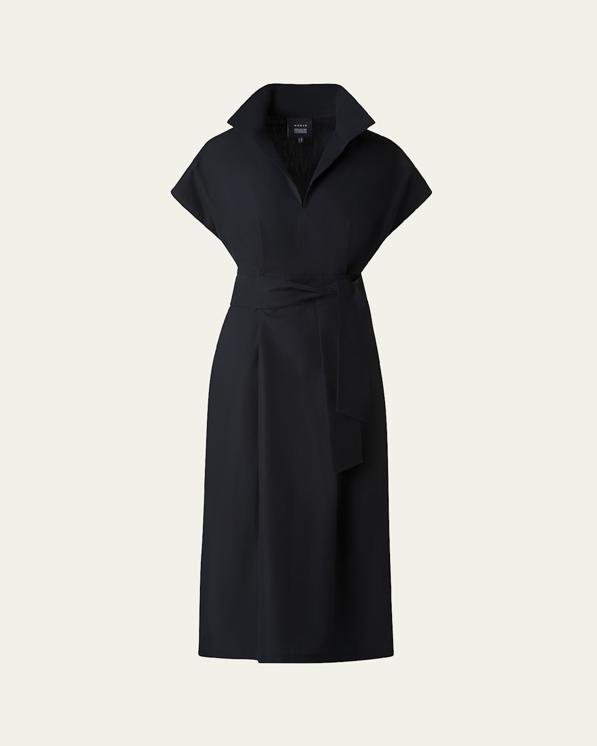 Akris Cotton Poplin Midi Shirtdress In Black