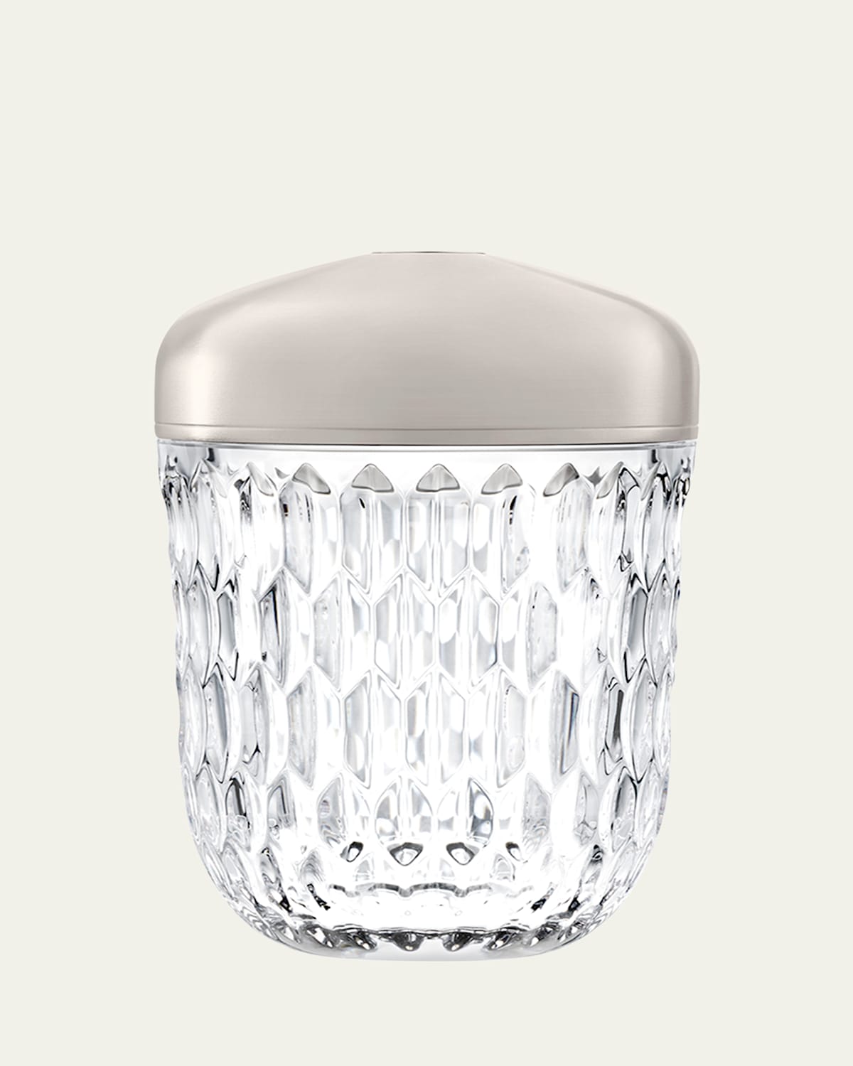 Saint Louis Crystal Folia Mini Portable Lamp, Silver