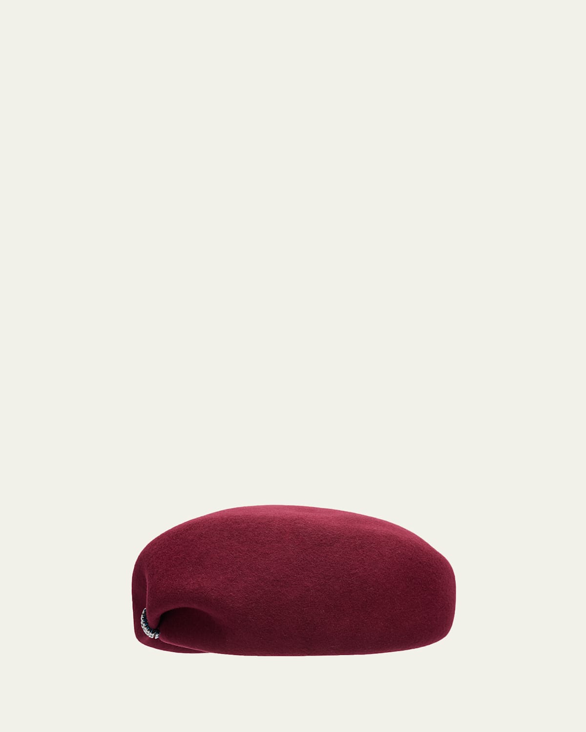 Inverni Embellished Wool Felt Beret In Burgundy