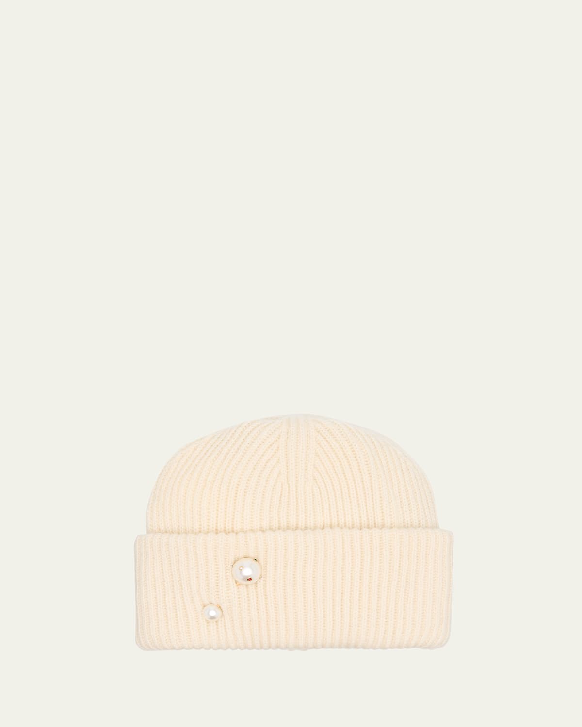 Inverni Ribbed Pearly Cashmere Beanie