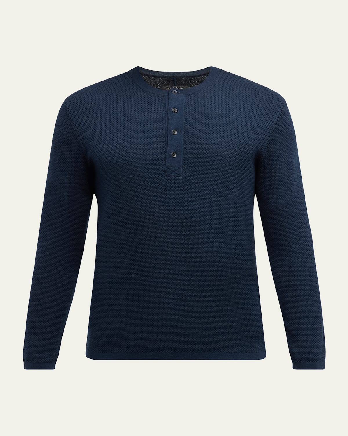 Rag & Bone Men's Bennet Knit Henley Shirt In Navy
