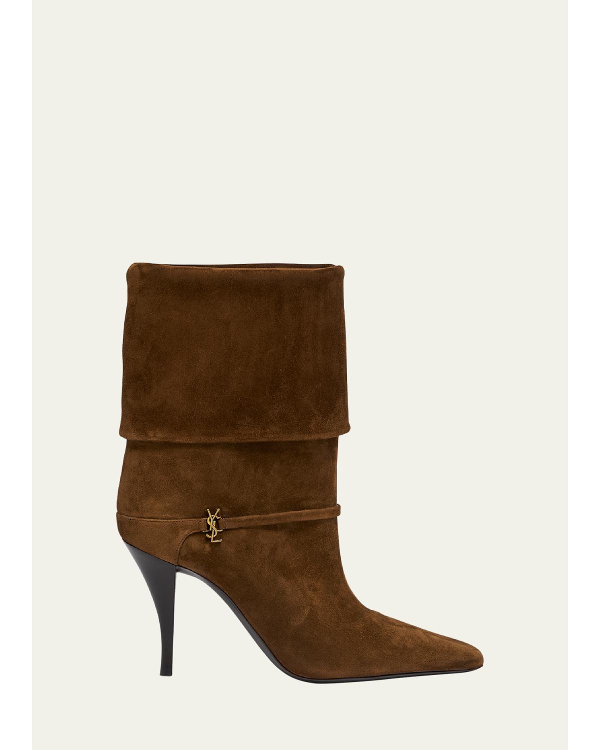 Niki Suede YSL Stiletto Ankle Booties