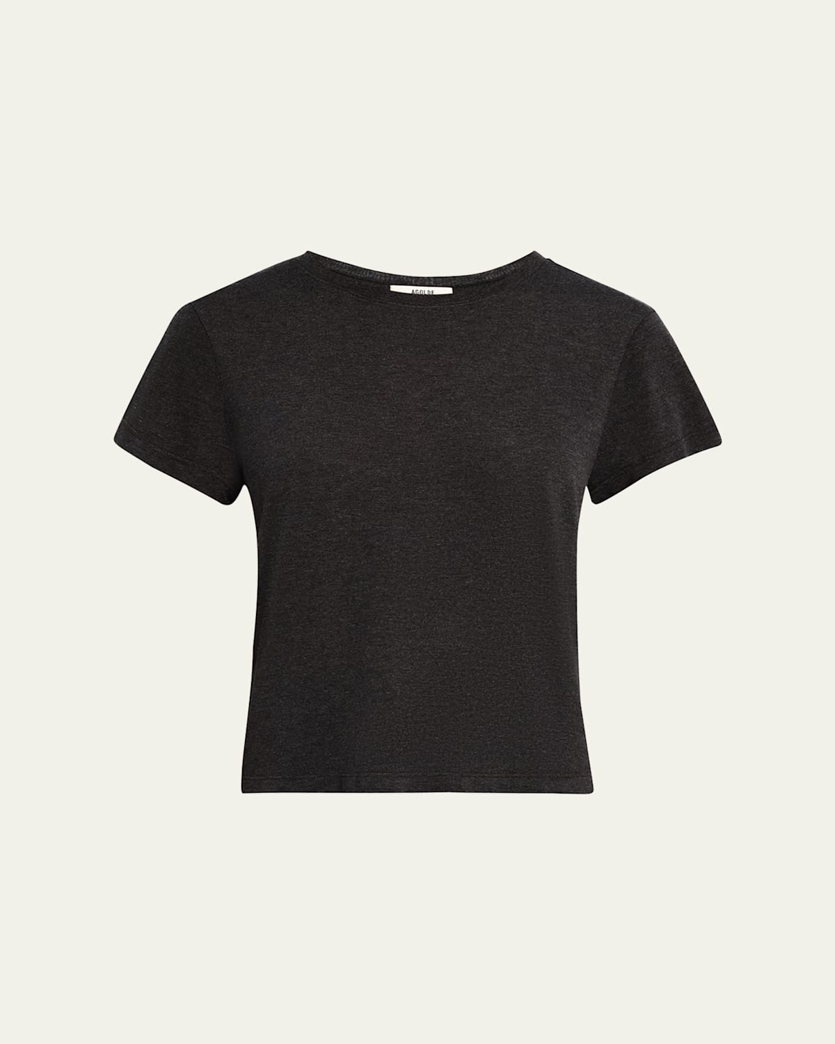 Agolde Adine Shrunken Tee In Charcoal Heather