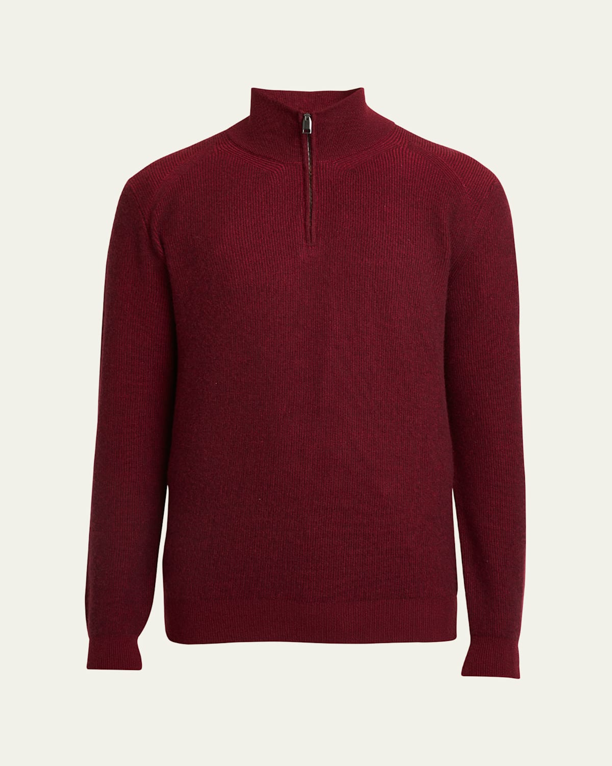 Brioni Men's Cashmere Quarter-zip Sweater In Sienna