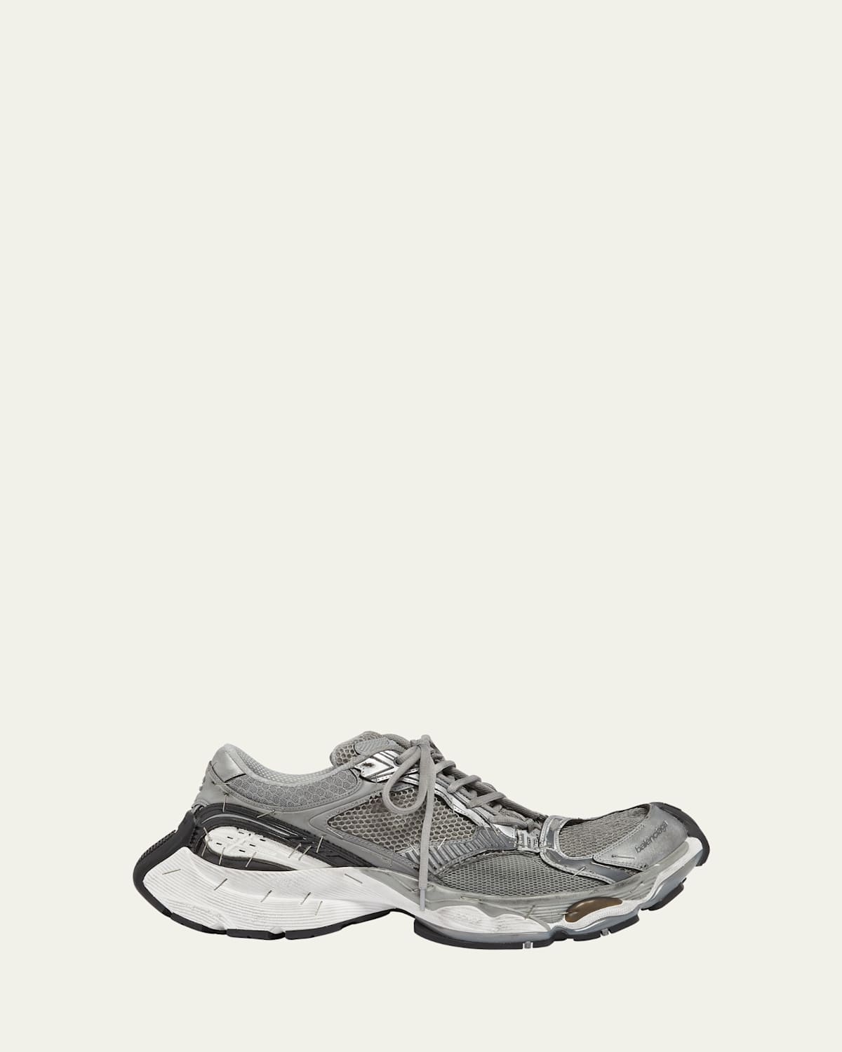Balenciaga Stapler Sneakers In Grey/wht/blk