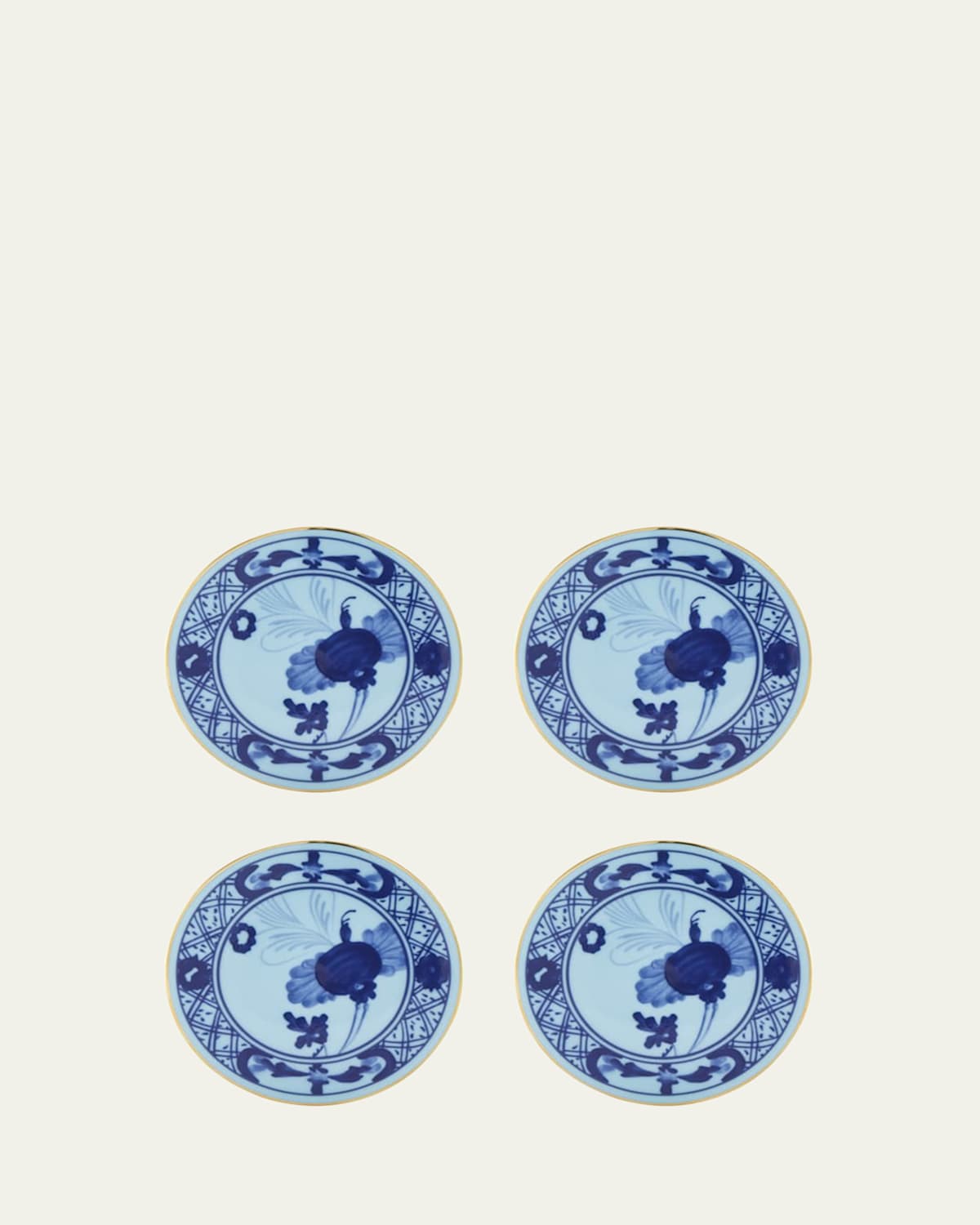 Ginori 1735 Oriente Italiano Iris Coasters, Set Of 4 In Oi Iris