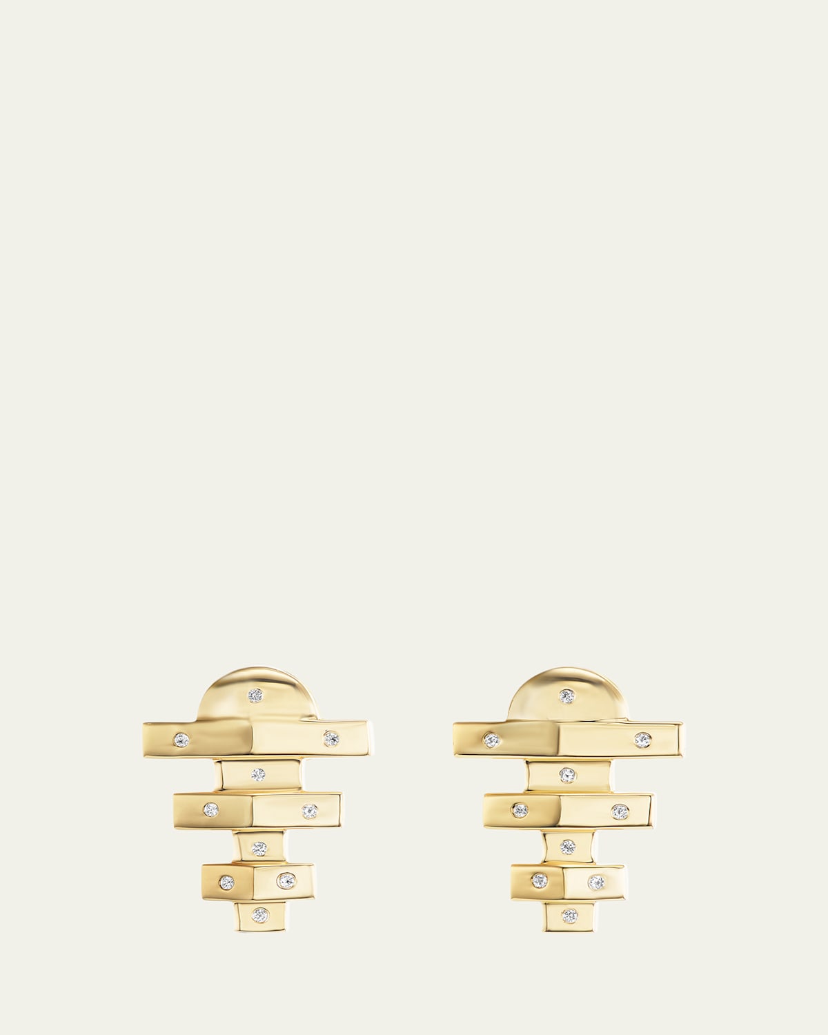 Small Hopscotch Earrings with Diamond Rounds