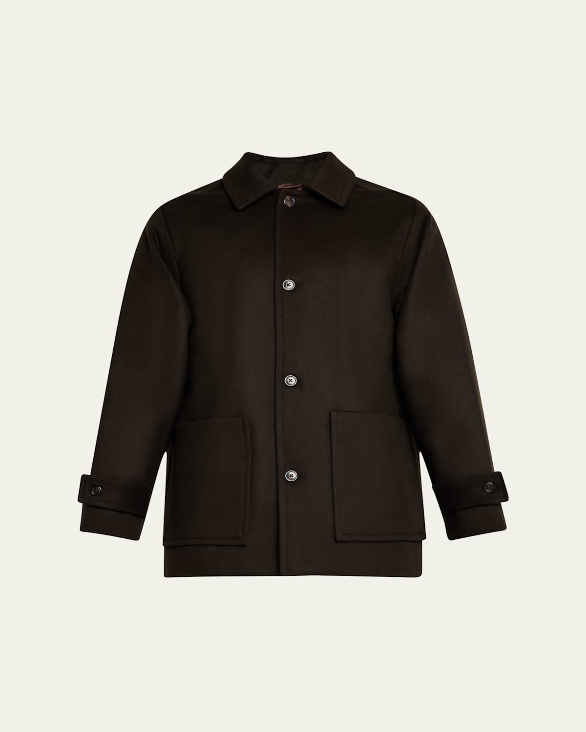 OFFICINE GENERALE MEN'S BARTHELEMY WOOL CABAN COAT 