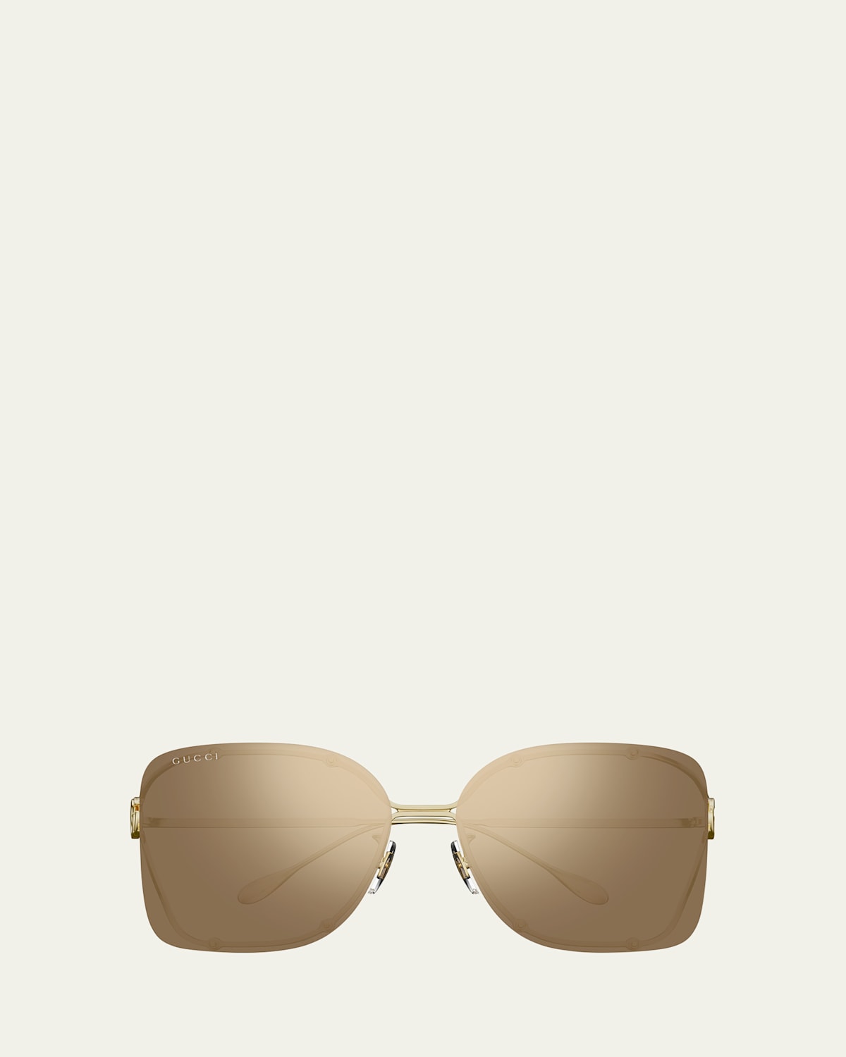 Gucci Rimless Square Metal Sunglasses In 003 Shiny Endura Gold