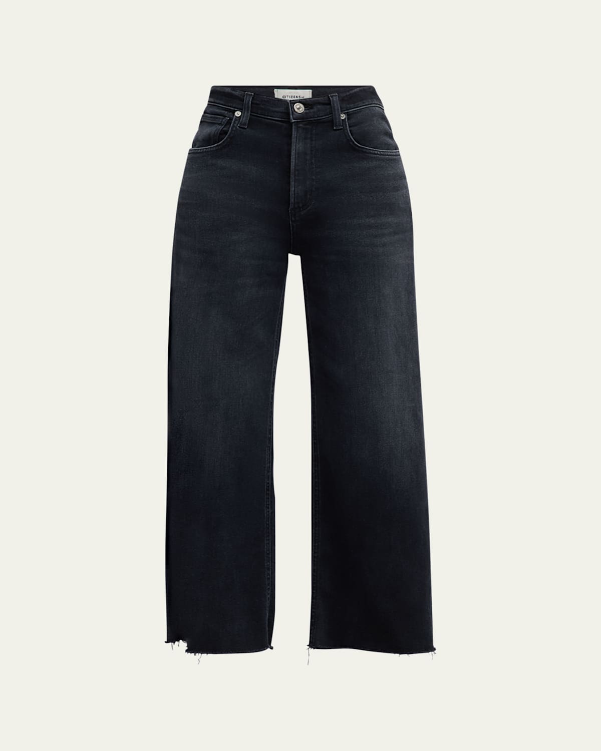 Citizen Of Humanity Medallion Lyra Wide Leg Crop In Washed Black In Medallion