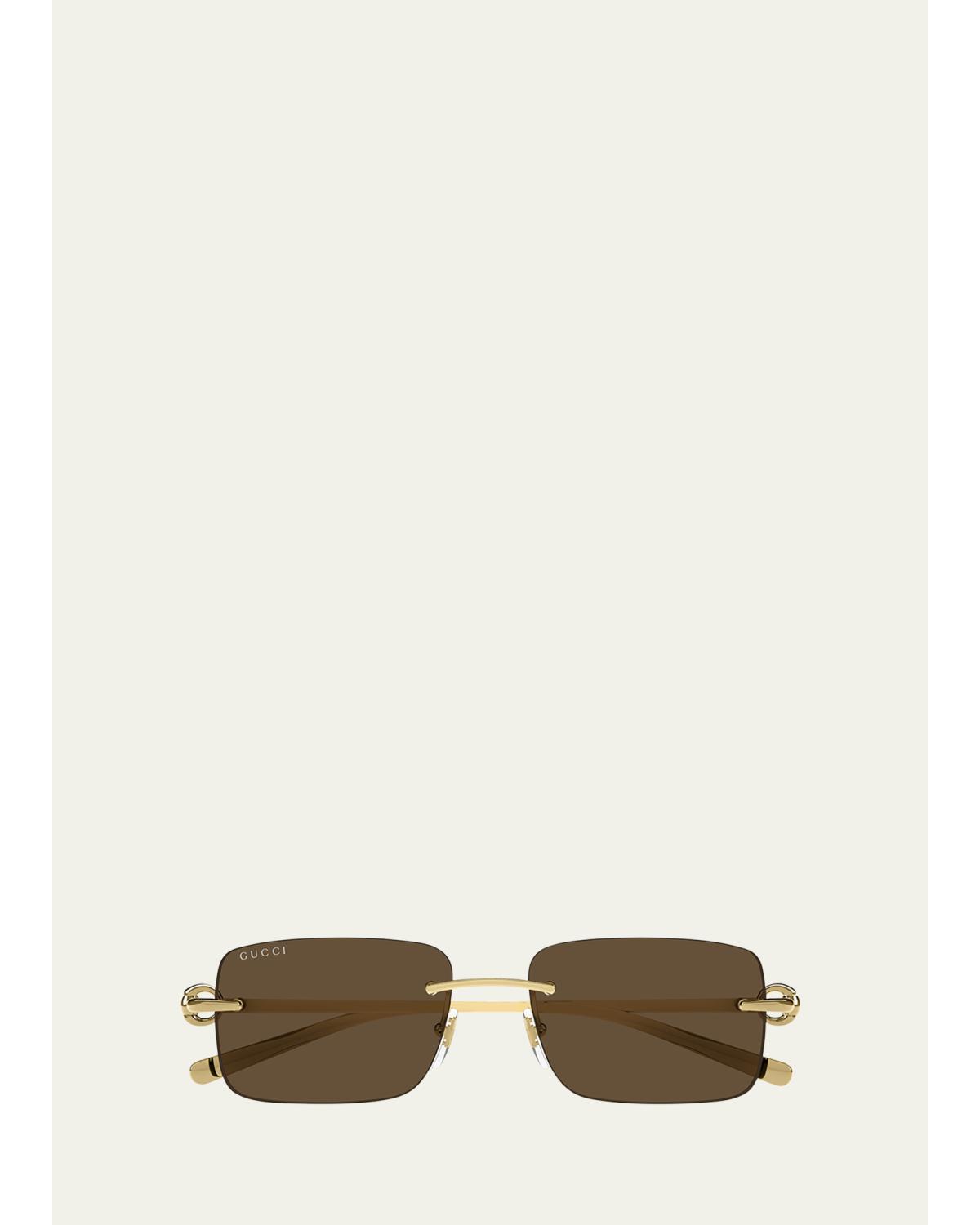Men's GG1703SM Rimless Rectangle Sunglasses