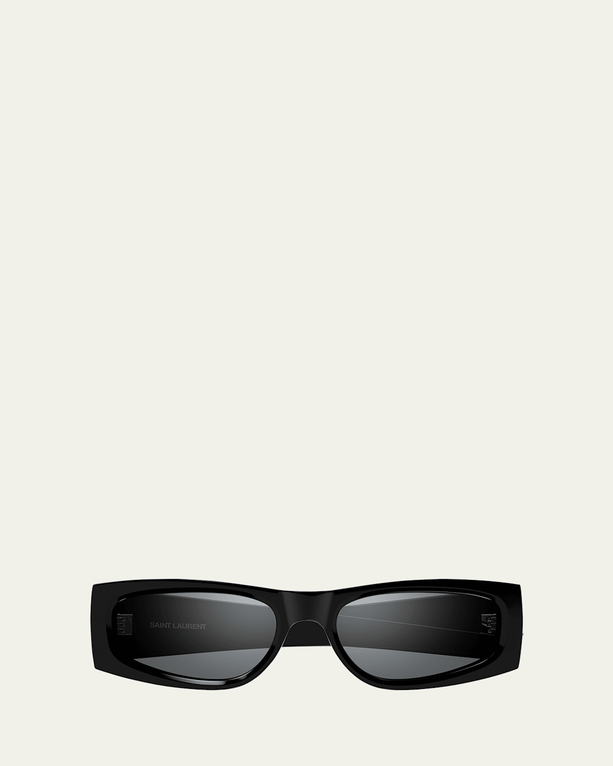 Saint Laurent Rectangular Acetate Sunglasses In Black