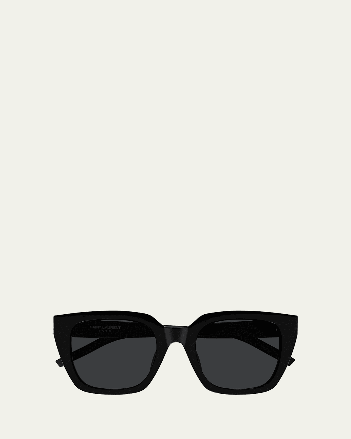 Saint Laurent Ysl Acetate Cat-eye Sunglasses In Shiny Solid Black