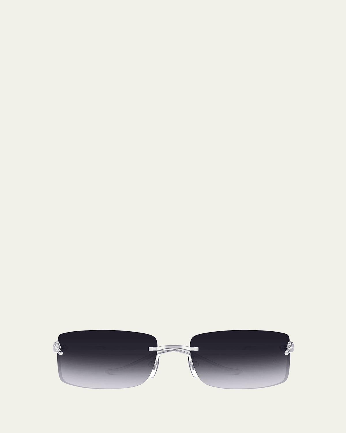 panther rimless rectangle metal sunglasses