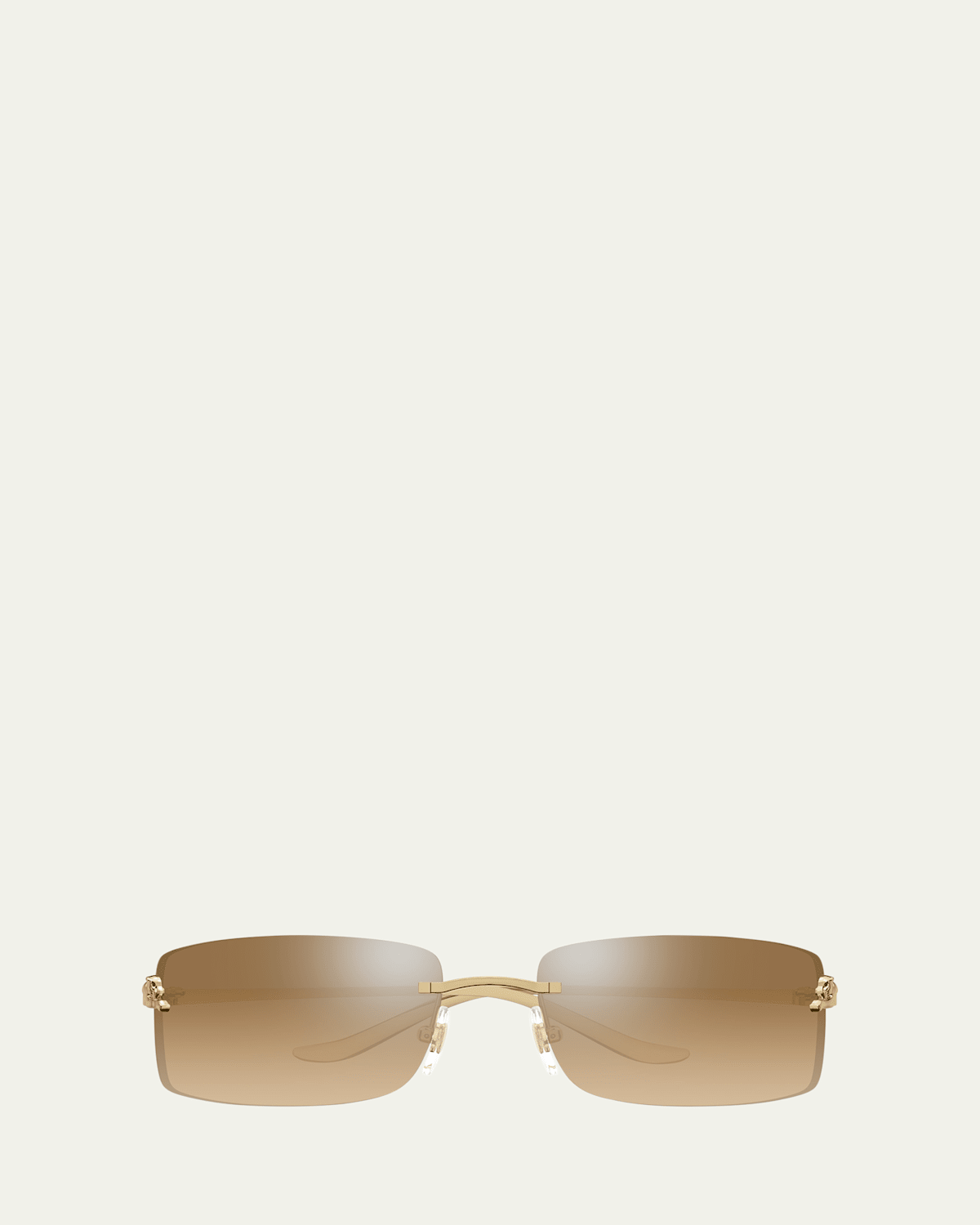 panther rimless rectangle metal sunglasses
