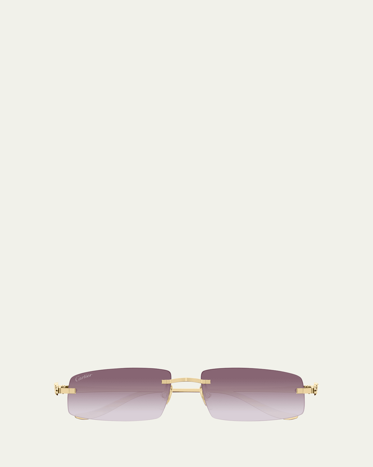 Panther Rimless Rectangle Metal Sunglasses