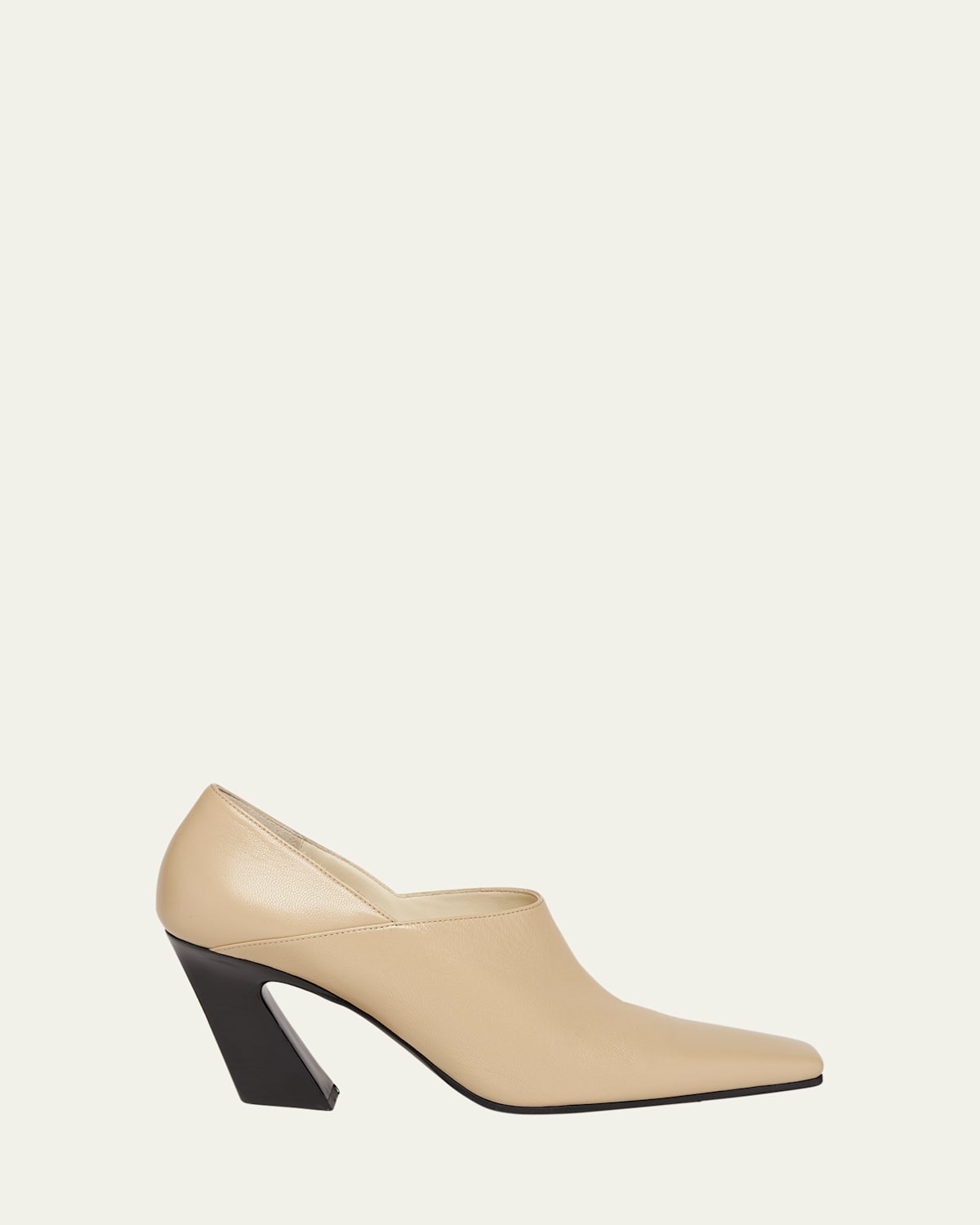Shop Bottega Veneta Lewis Calfskin Block-heel Pumps In Light Butterscotch