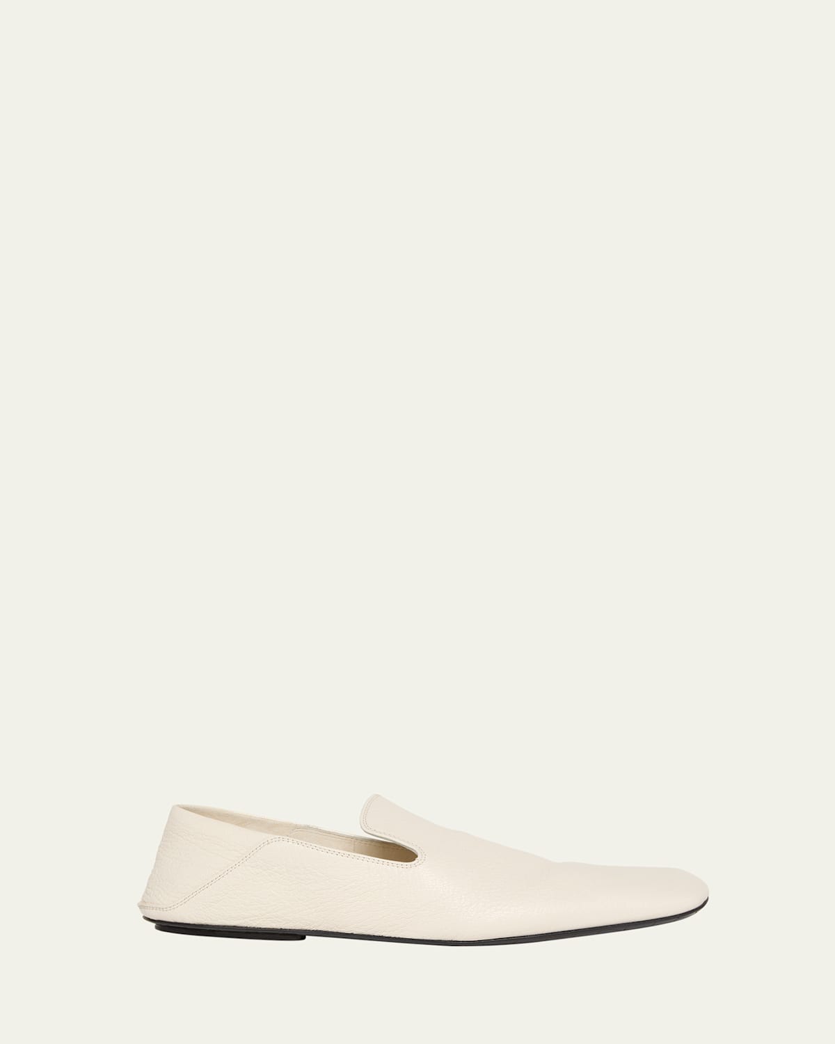 Bottega Veneta Leather Foldable-back Slipper Loafers In White