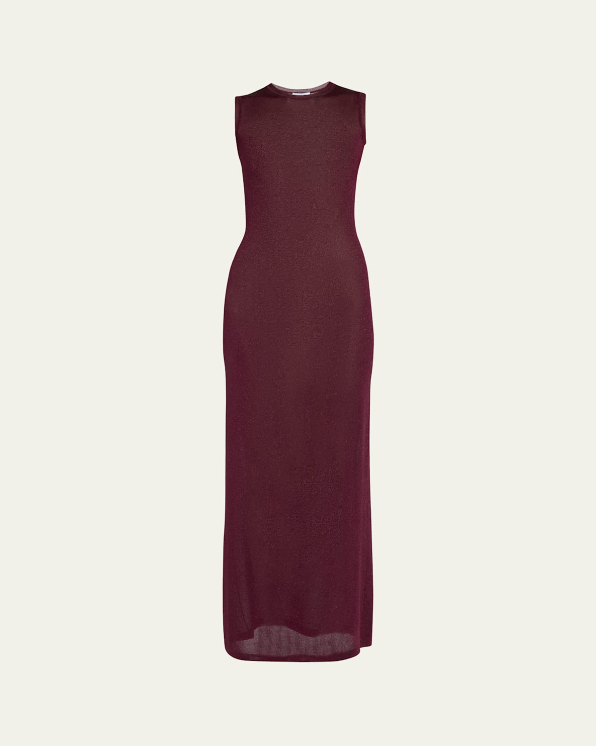 Ferragamo Lurex Long Dress In Oxblood