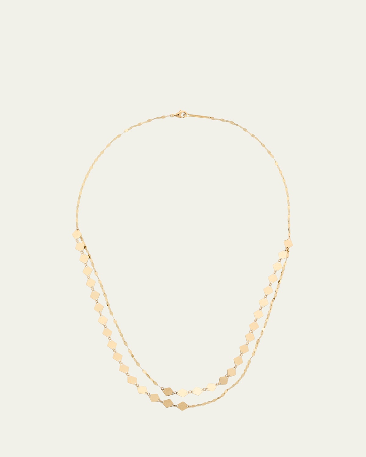 14K Yellow Gold Laser Kite Blake Chain Double-Strand Necklace, 18"L