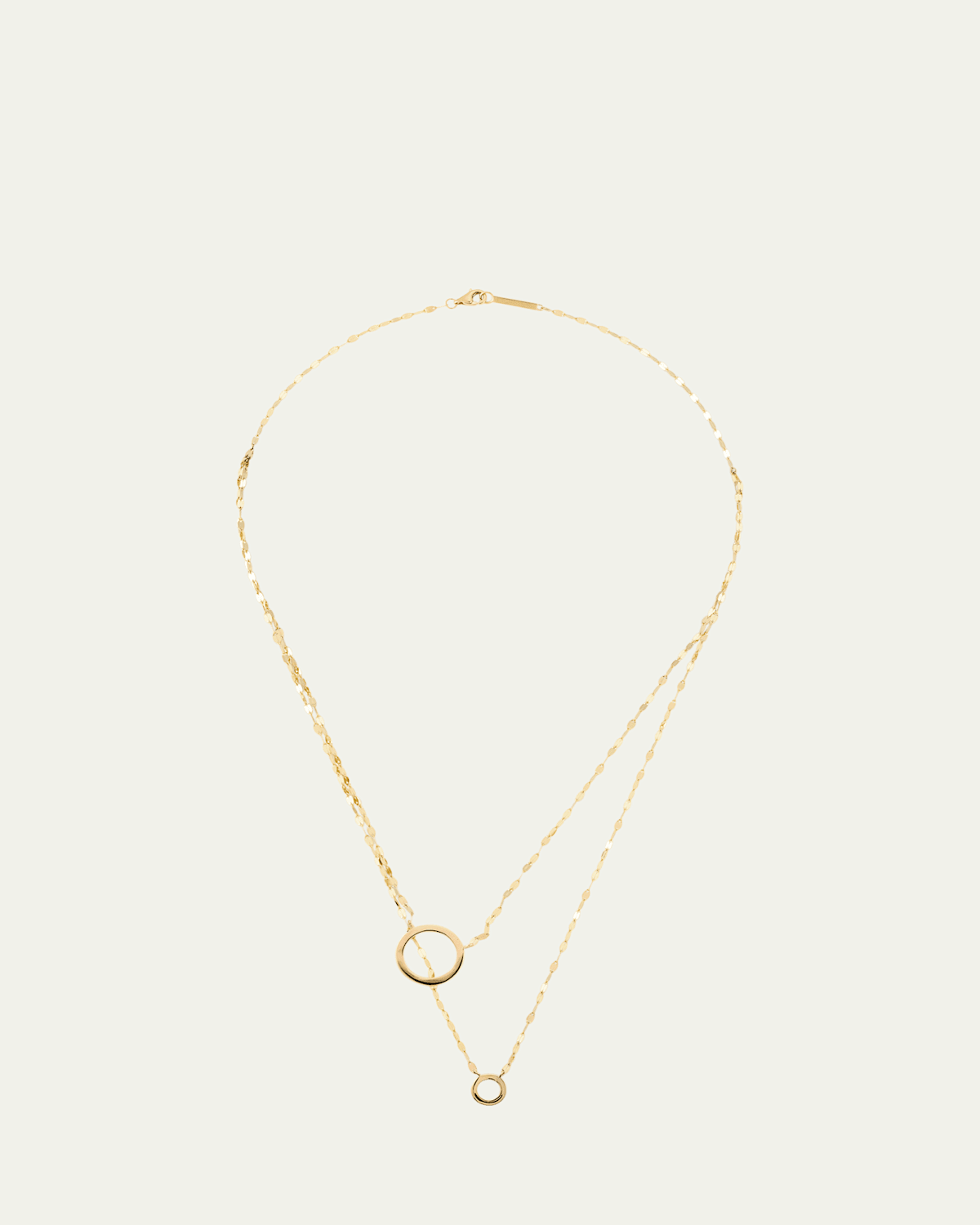 14K Yellow Gold Two To Tango Circle Necklace