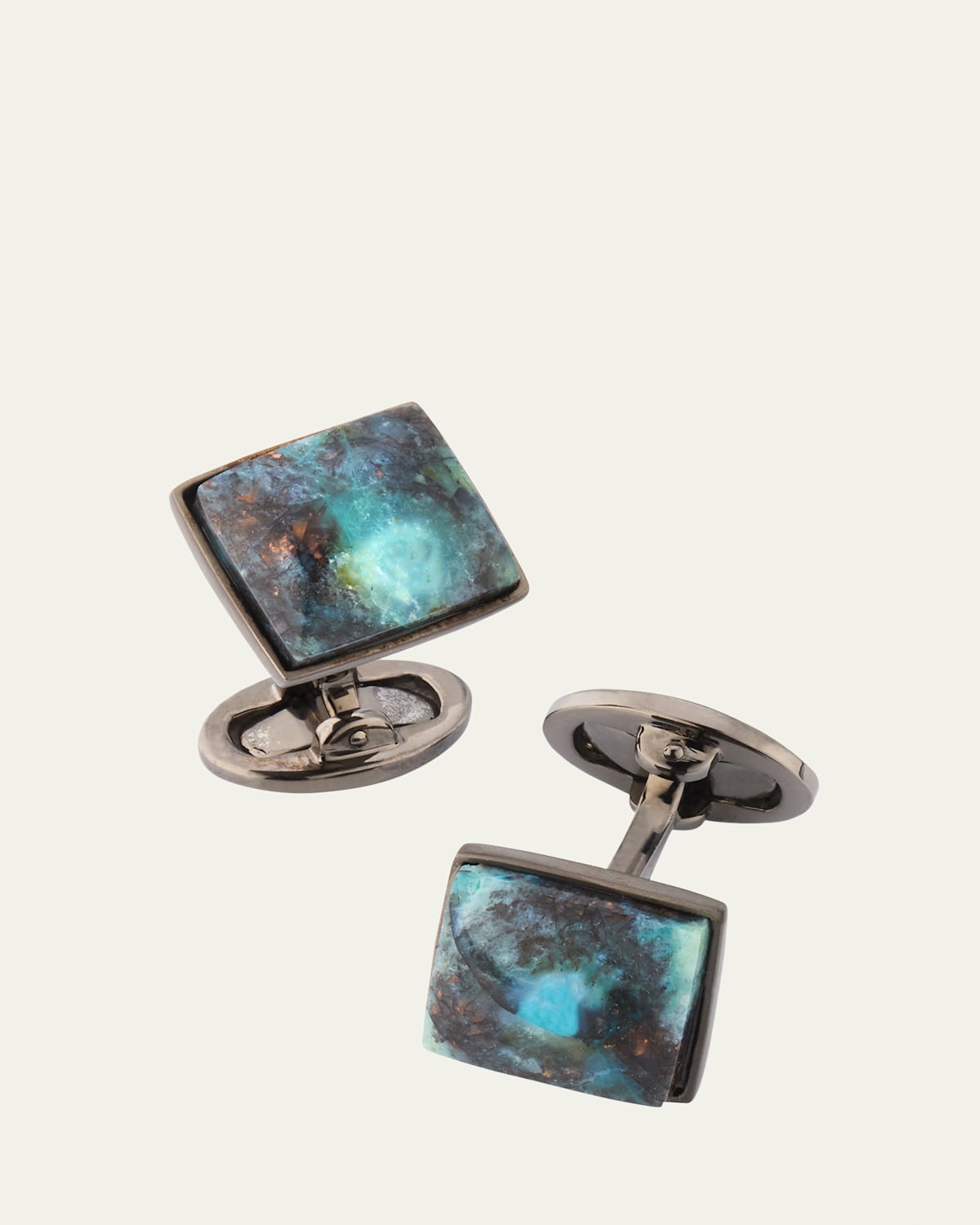 Men's Hell's Canyon Petrified Wood Black Ruthenium Cufflinks