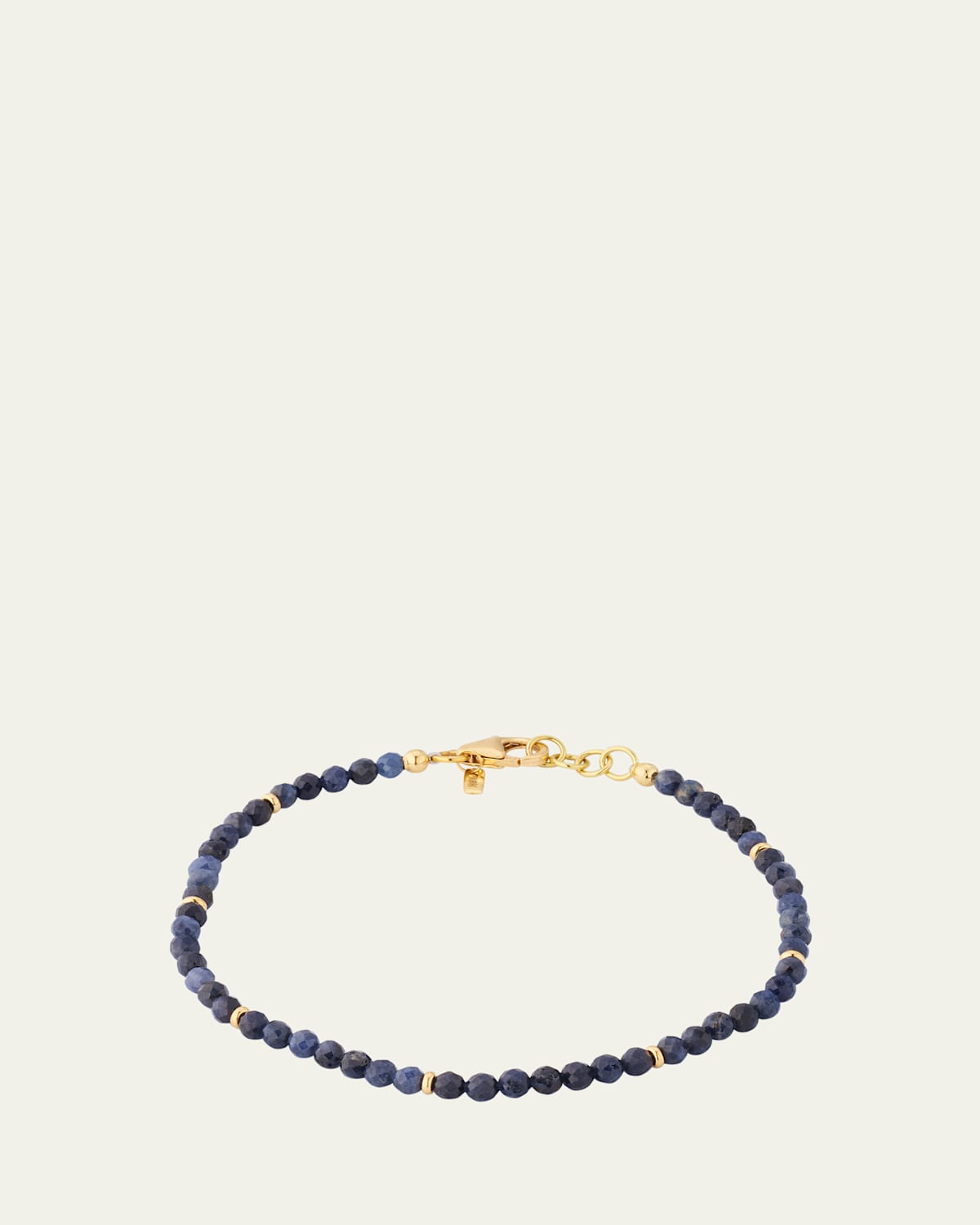 Men's 18K Gold Sapphire Beaded Bracelet