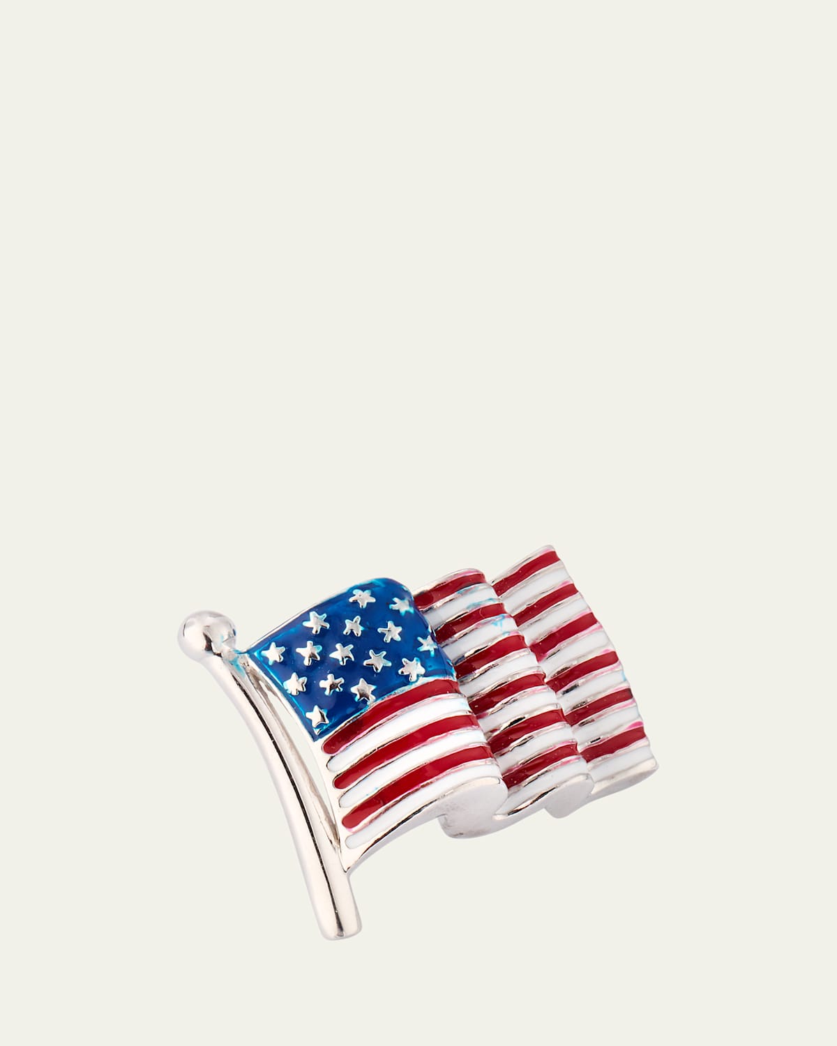 Men's Sterling Silver American Flag Lapel Pin