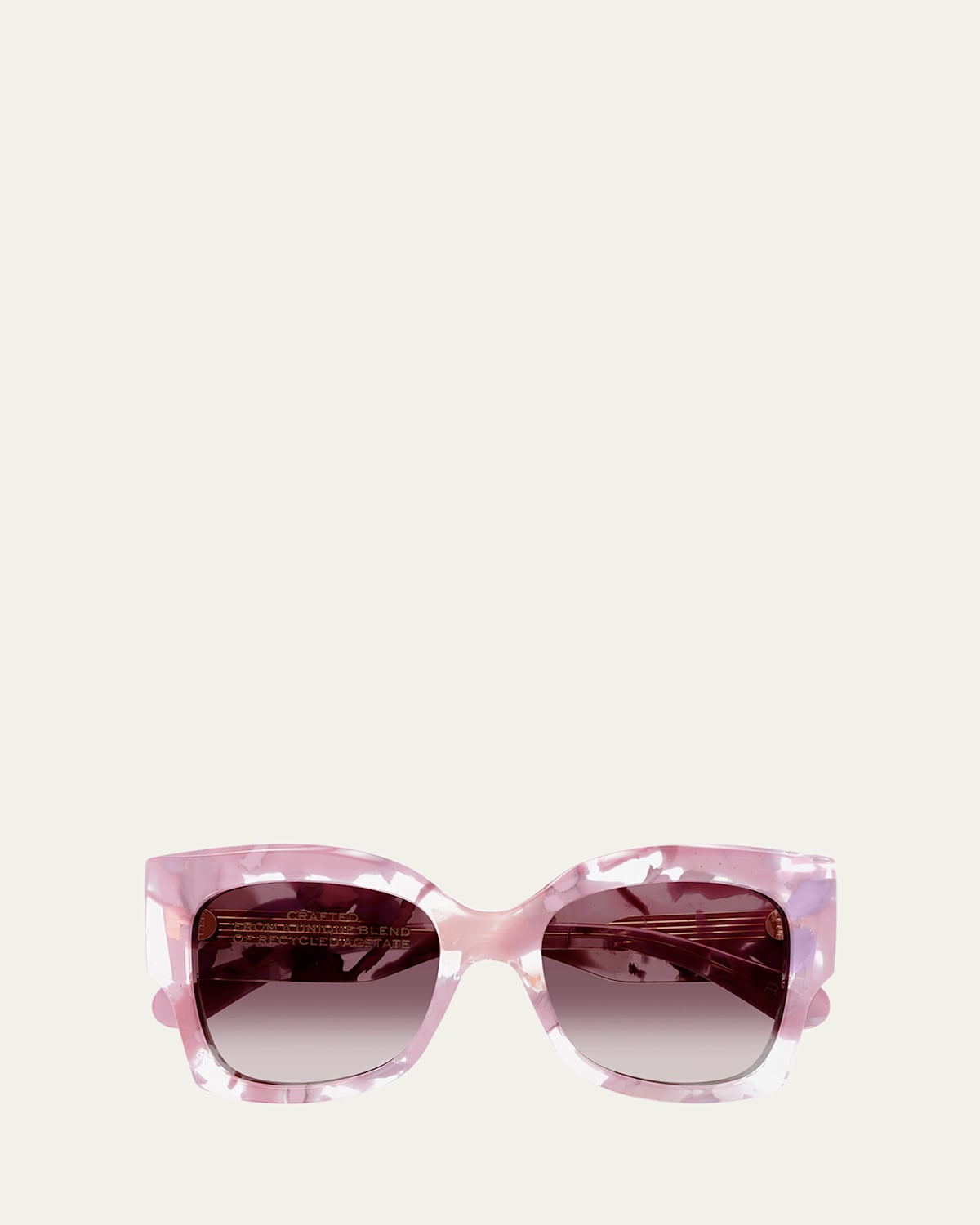 Chloé Ch0252s Linea Gayia 005 Nude Violet Sunglasses In Pink