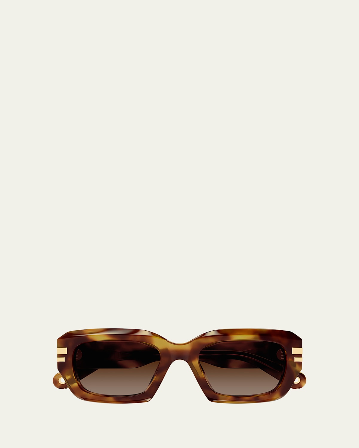 Chloé Rectangle Acetate Sunglasses In Brown