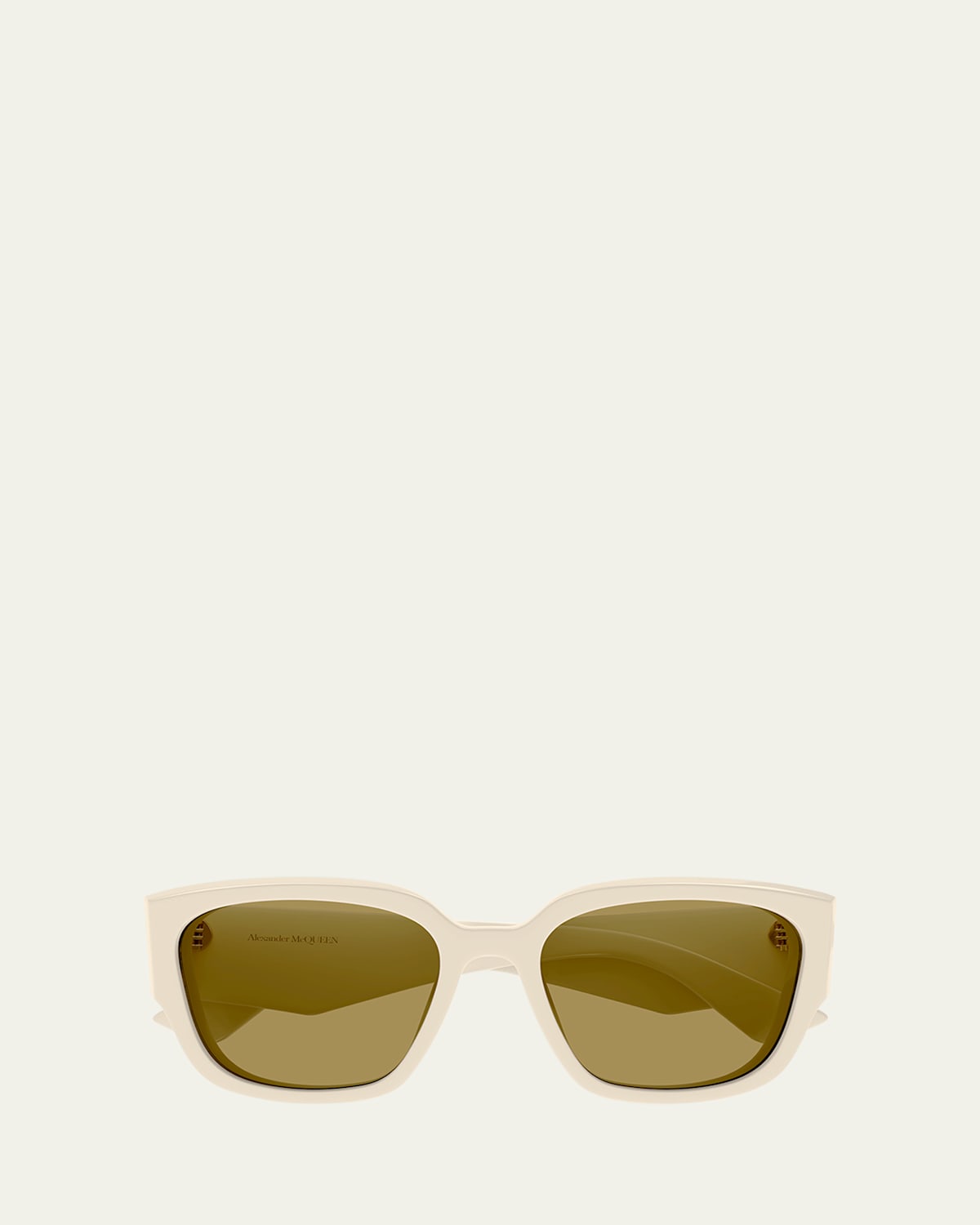 Alexander Mcqueen Ch0259s Rectangle Acetate Sunglasses In Brown