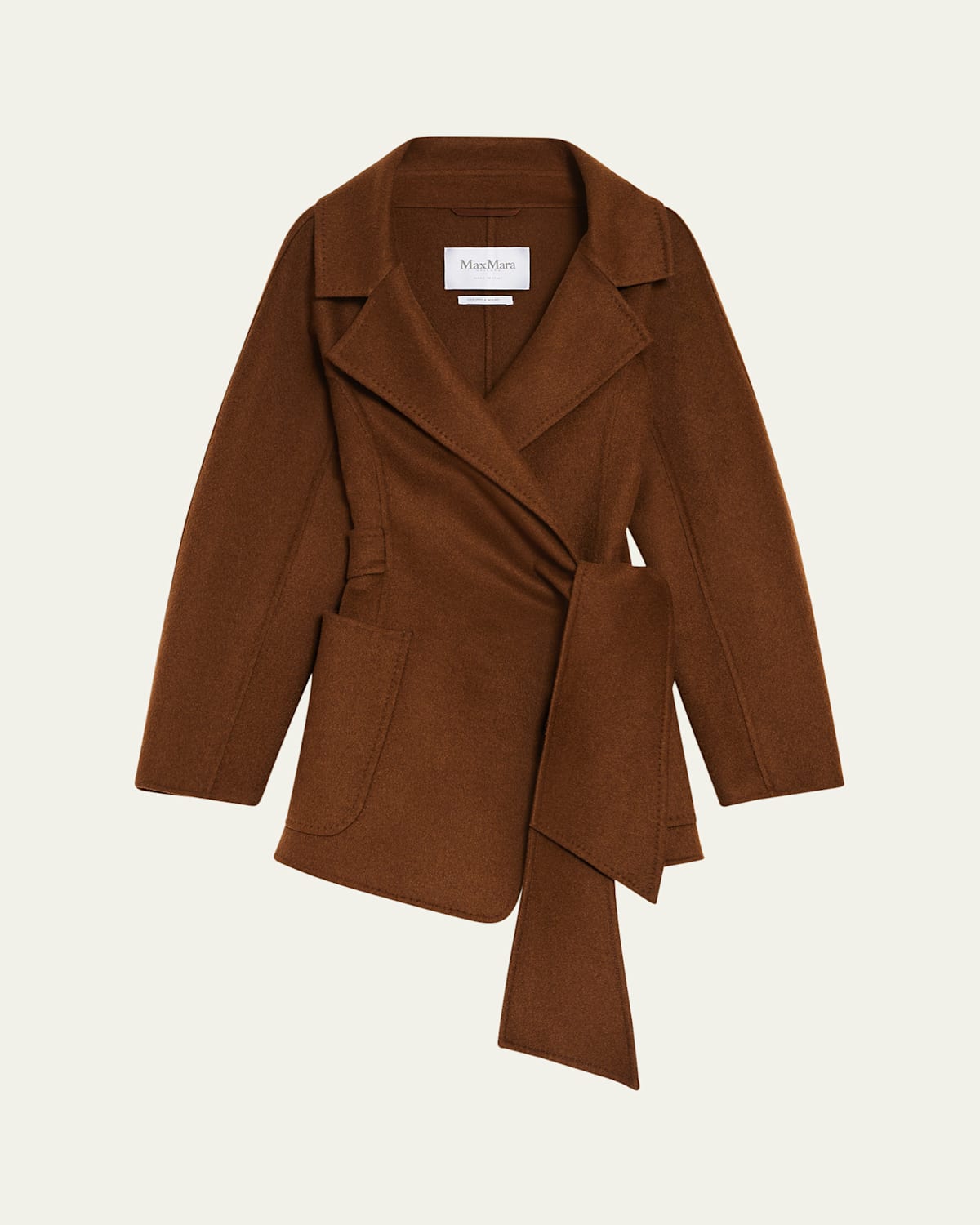 Max Mara Holly Wool Short Coat In Tobacco