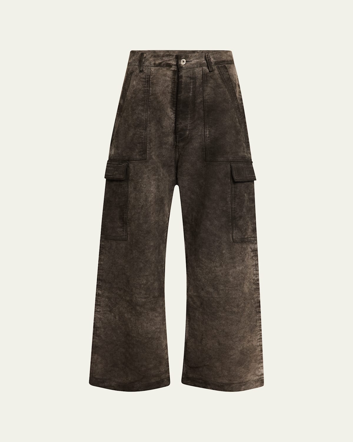 Men's Distressed Moleskin Cargo Trousers